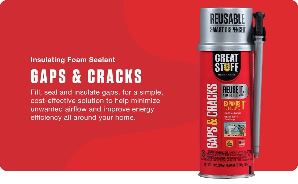 GREAT STUFF Gaps and Cracks 12-oz Straw Indoor/Outdoor Spray Foam Insulation Can