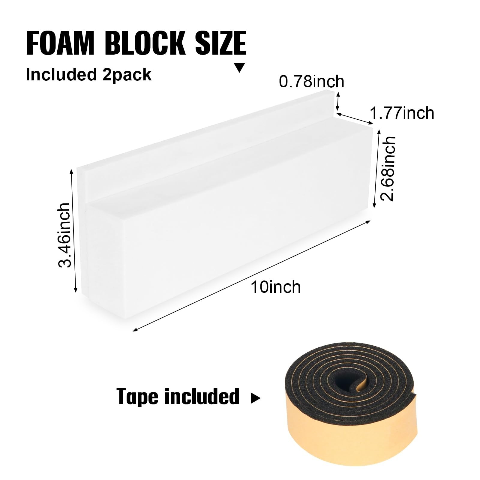 2 Pack Window AC Insulation Foam Blocks U-Shaped Air Conditioner Draft Stopper