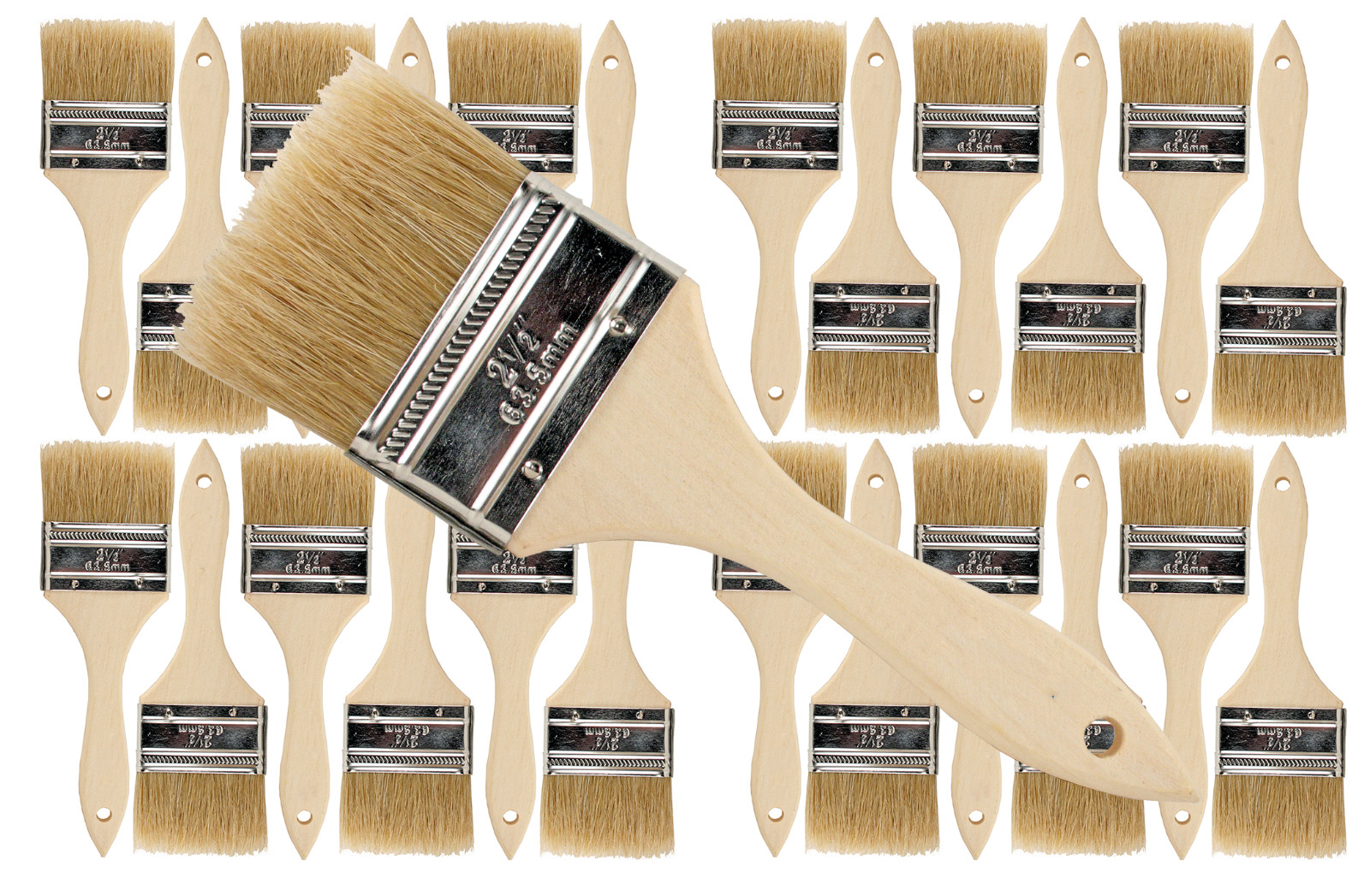 24 Pk- 2 1/2 inch Chip Paint Brushes for Paint, Stains,Varnishes,Glues,Gesso