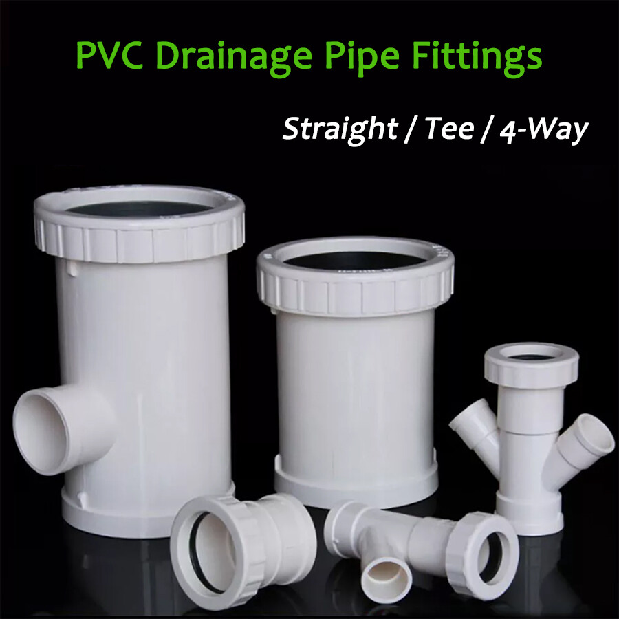 PVC Drainage Pipe Fittings Pipe Expansion Joints Straight / Tee Quick Coupling