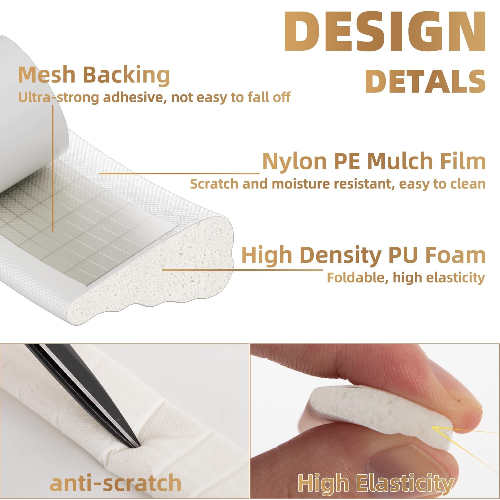196” Wedge-Shape Foam Window Weather Stripping Door Seal Strip,Soundproofi