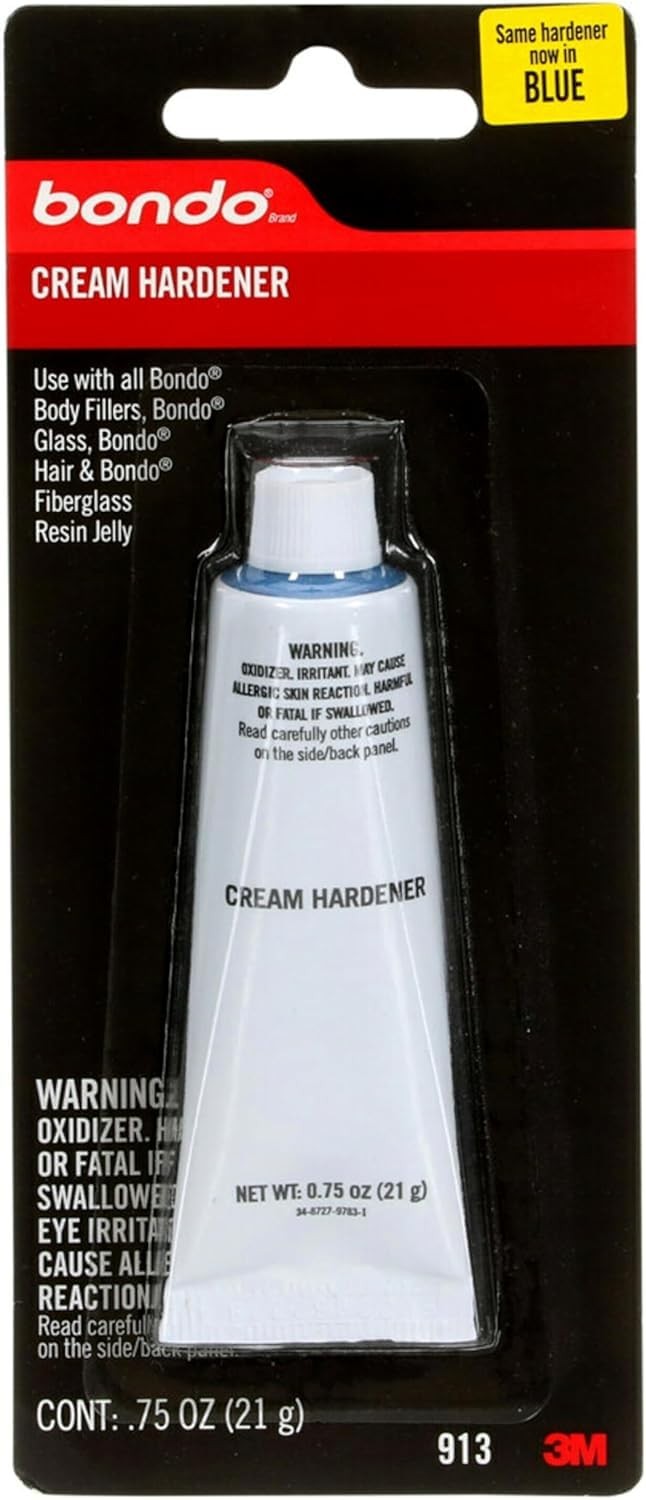 Bondo Cream Hardener 1 Tube 0.75 fl oz., Color Changing During Mixing Blue