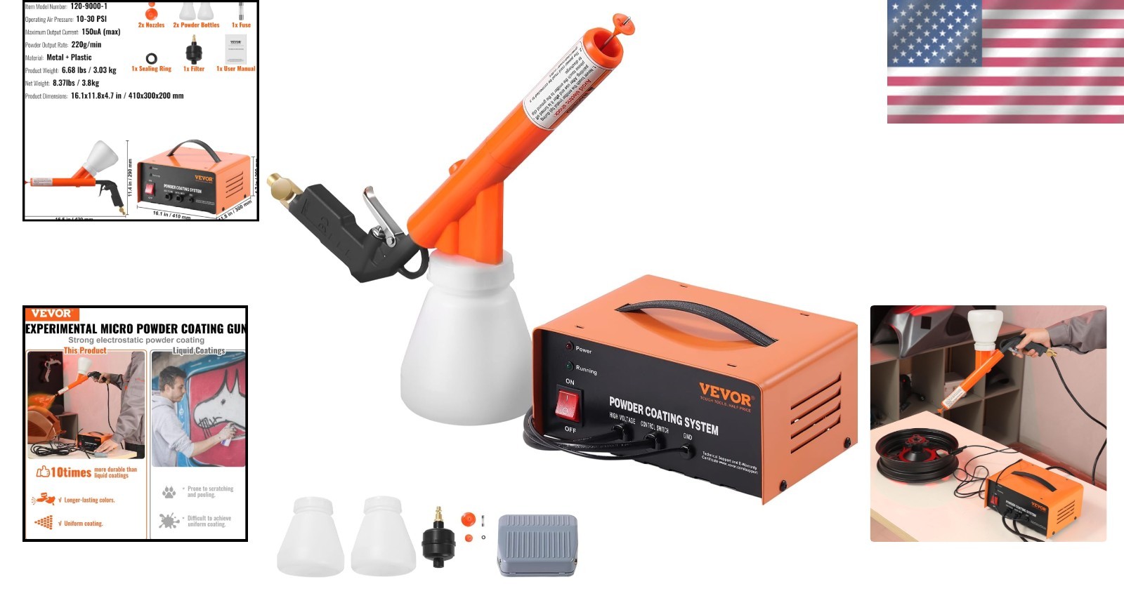 50KV Electrostatic Powder Coating System – Complete Kit for DIY & Commercial Use