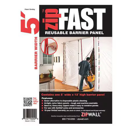 Zipwall Zf5 Barrier Panel, 5Ftlx12fth, White