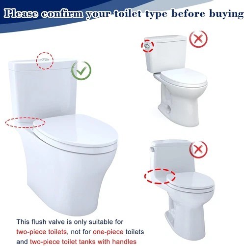 Toilet Flush Valves, THU224 2-Inch Dual Valve Replacement with White