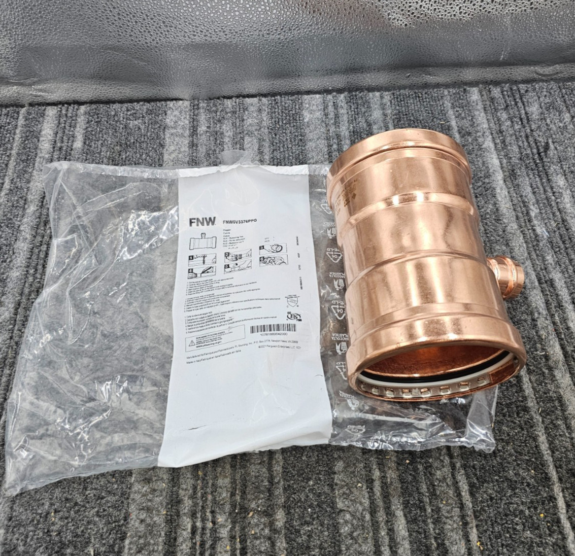 FNW FNW5V3376PPG 4″ x 4″ x 1″ Copper Press Reducing Tee