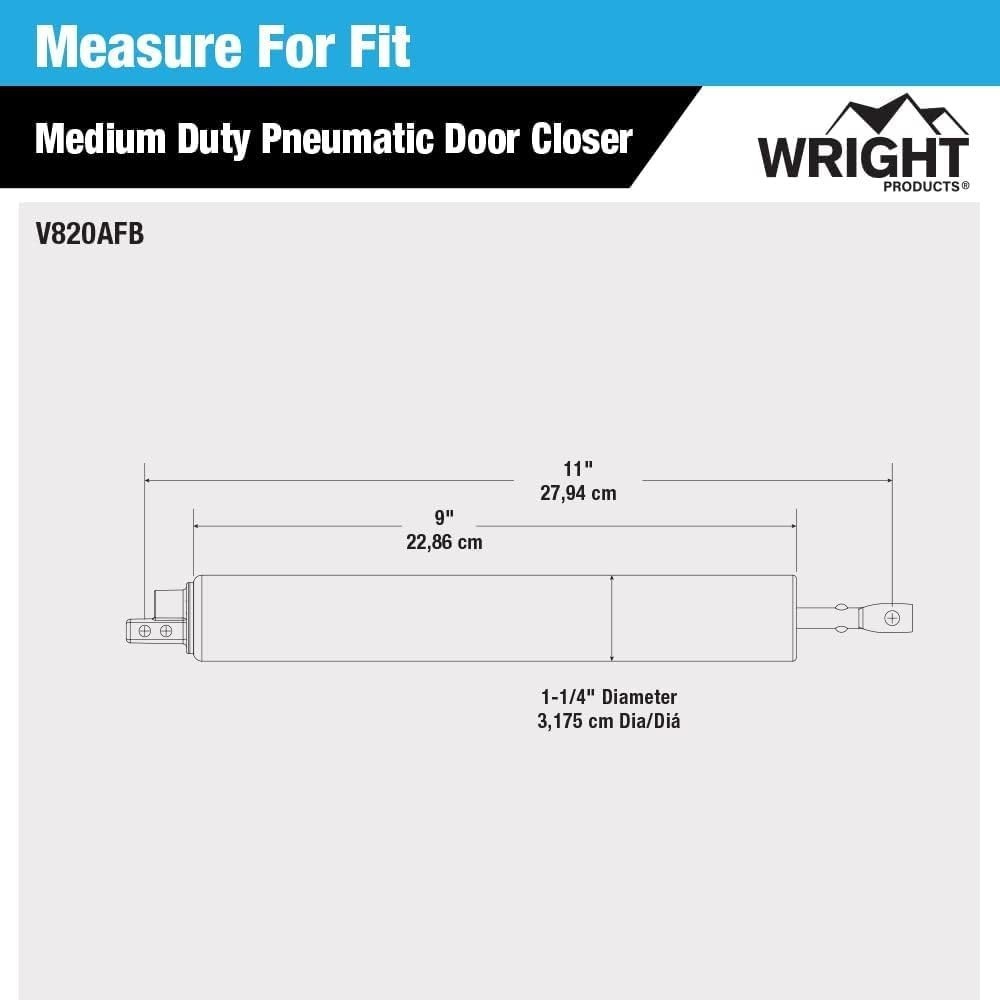 V820AFB Light Duty Pneumatic Screen and Storm Door Closer Florida Bronze