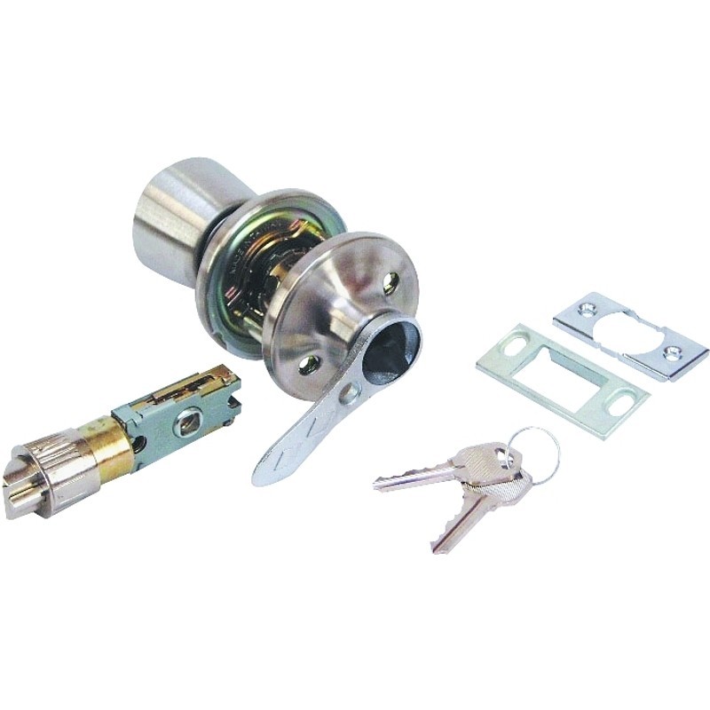 US Hardware RV-112B Series Entrance Lockset, Stainless Steel, Brushed Stainless
