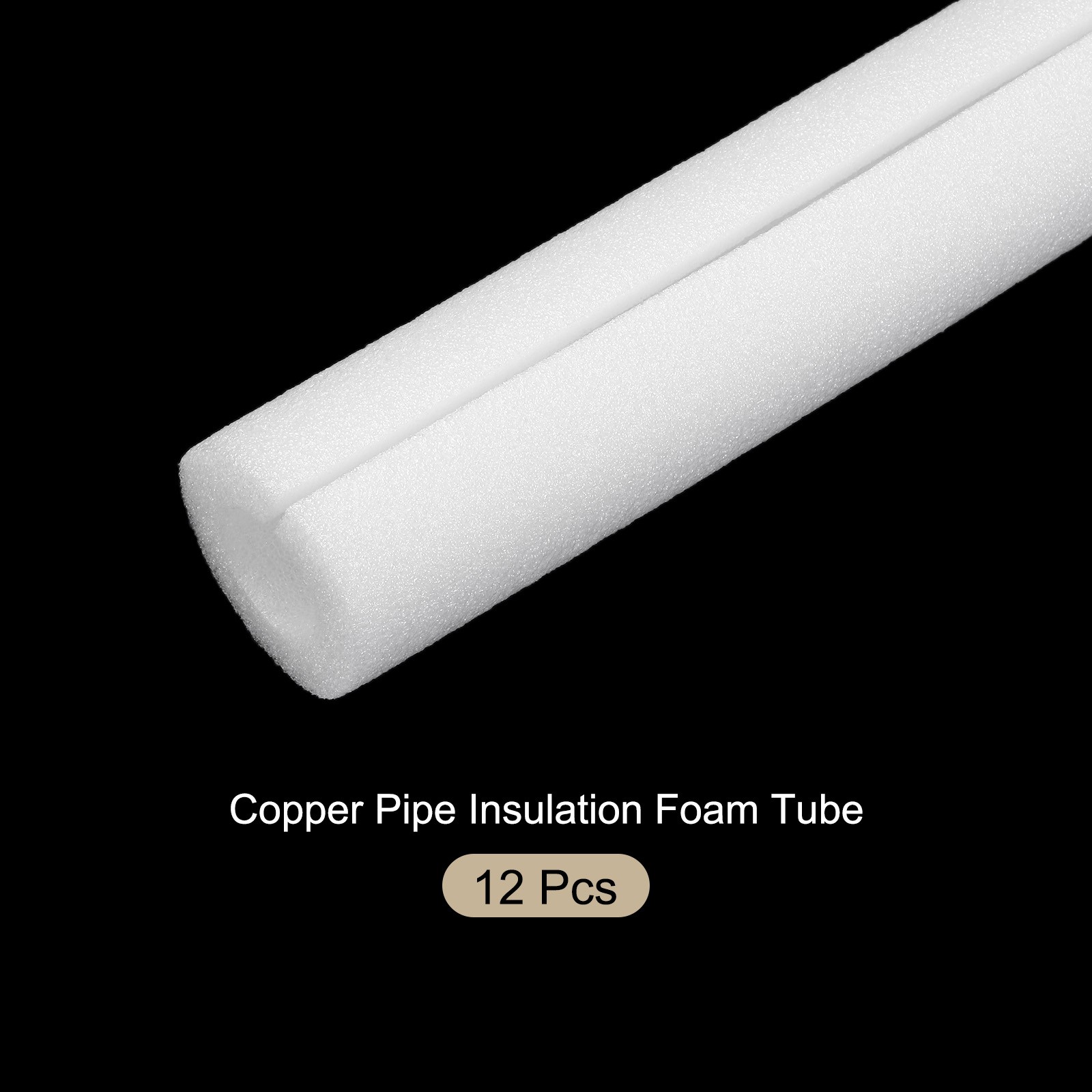 12pcs Pipe Insulation Foam Tube 7/8″ ID x 1.65″ OD 3.3ft Heat Preservation White