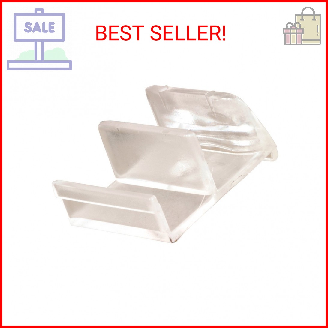 Prime-Line M 6111 Clear Acrylic Shower Door Bottom Guide, Sterling (Single Pack)