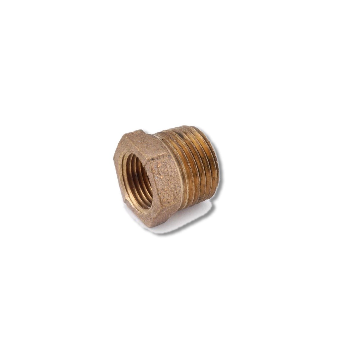 Anderson Metals 1/2 MPT in X 3/8 in FPT Red Brass Hex Bushing 738110-0806