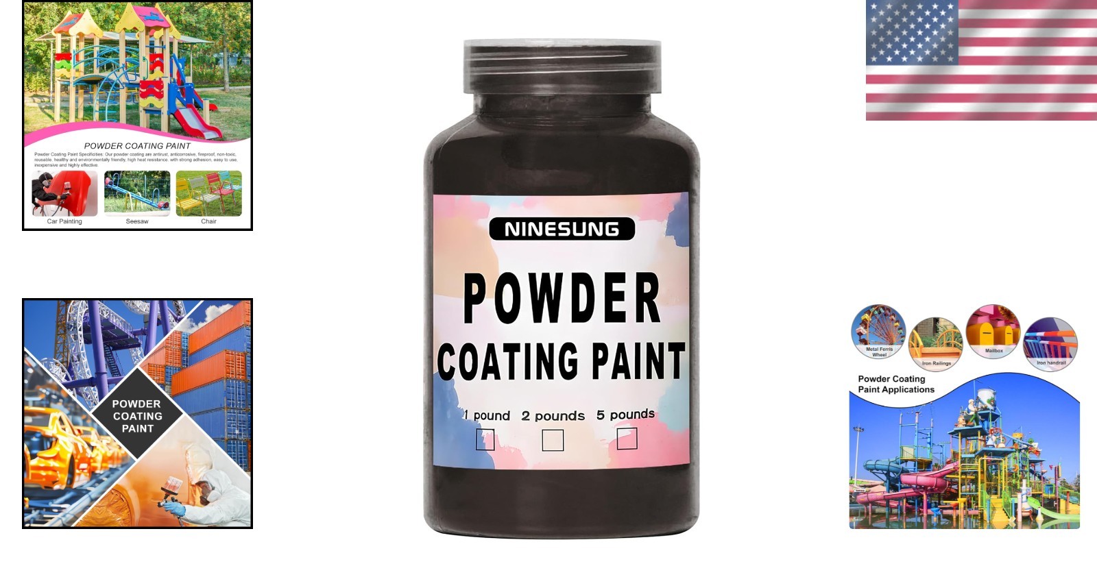 8 Ounce Black Powder Coating Paint for Metal Surfaces – Chip and Rust Resistant