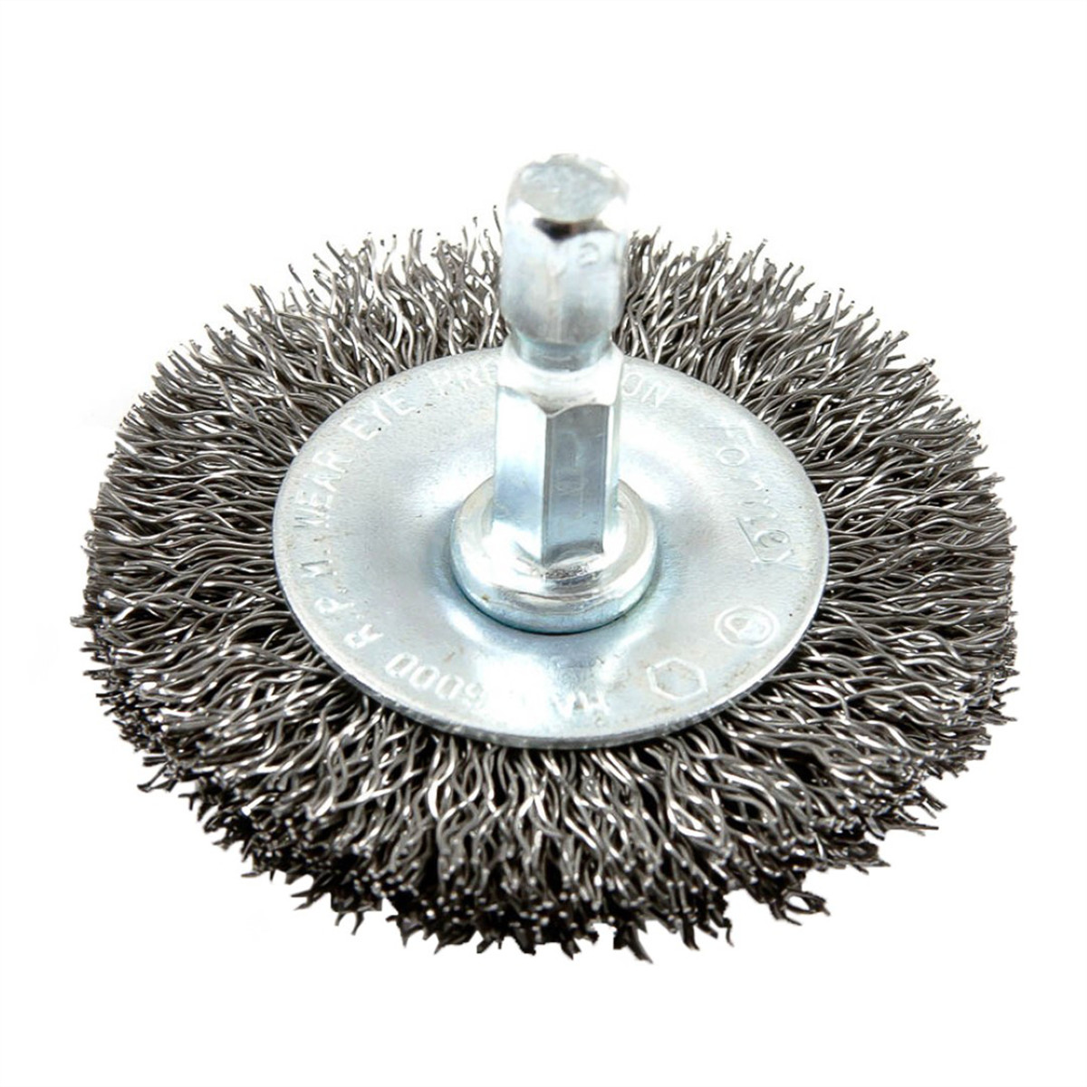 72727 Forney Industries Wire Wheel, Crimped, 2 in x .012 in x 1/4 in Hex Shank