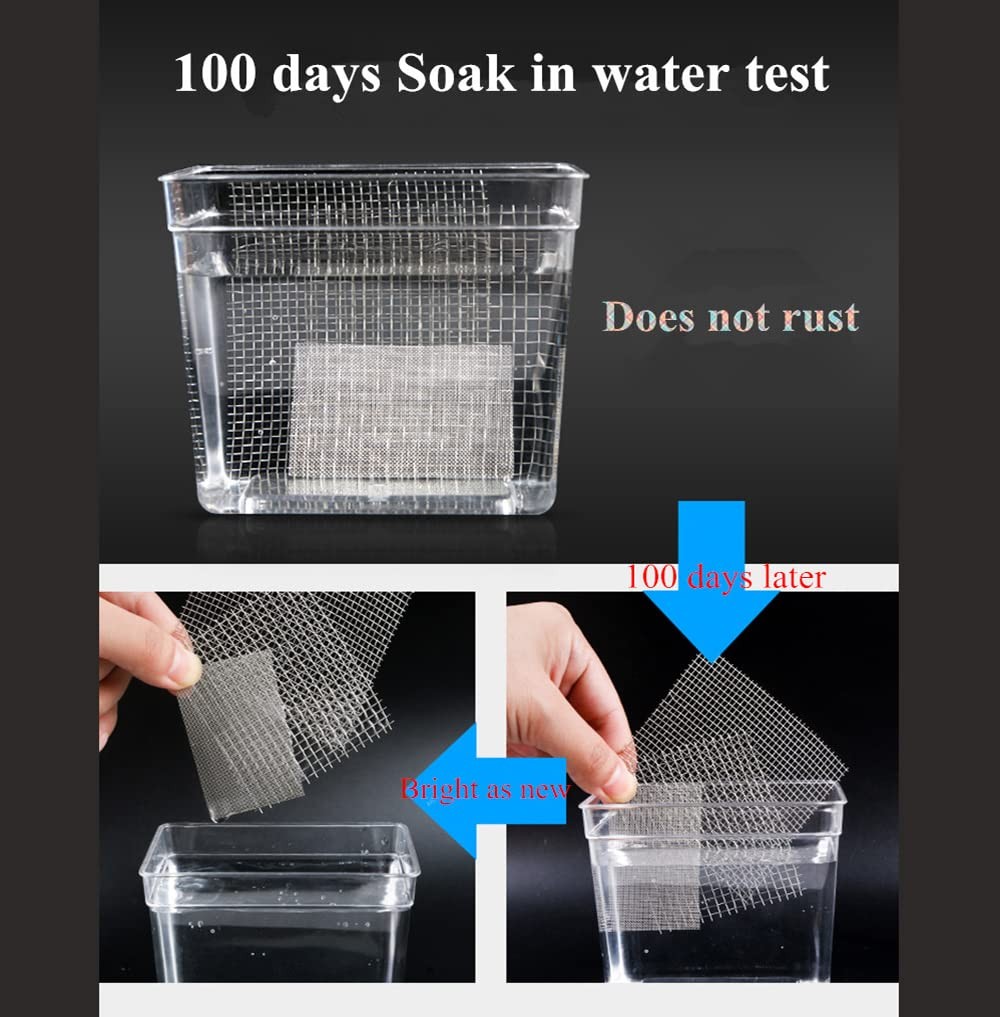 2Pack 300 Mesh 304 Stainless Steel Woven Wire Mesh, 5.9×19.6in 2Pack, Silver