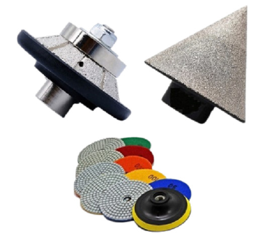 Granite Countertop Kit E5 Bullnose Profiler Chamfer Tool Diamond Polishing Pads