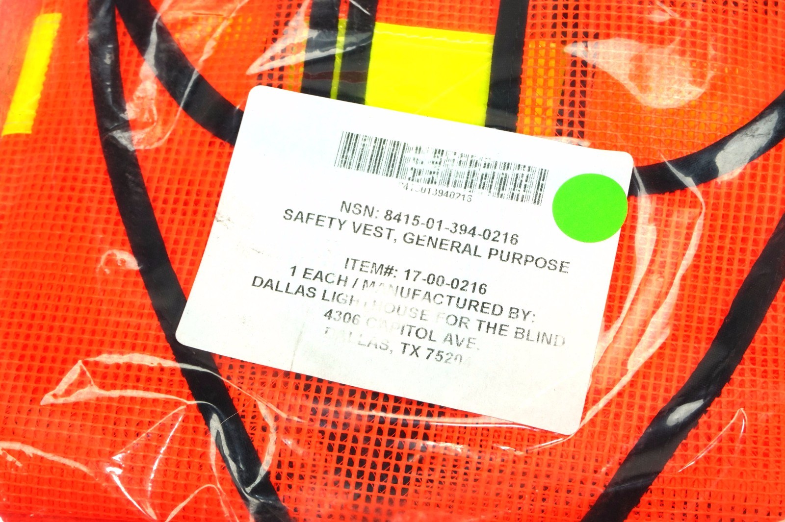 High Visibility General Purpose Safety Vest Fluorescent Orange & reflective tape