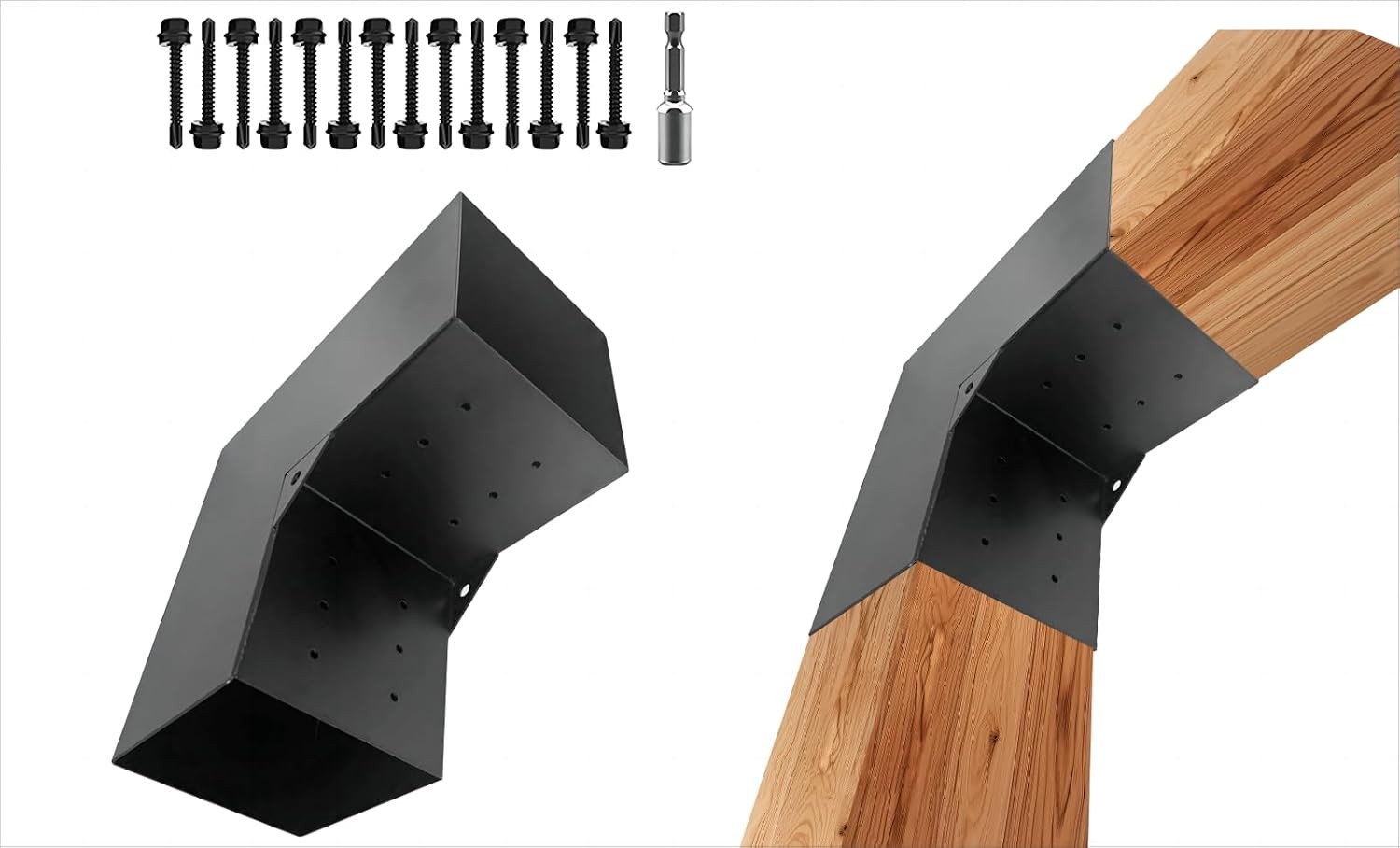 Pergola DIY Bracket Kits,2-Way L Shaped Corner Brackets 6″ x 6″(Actual:5.5″ x