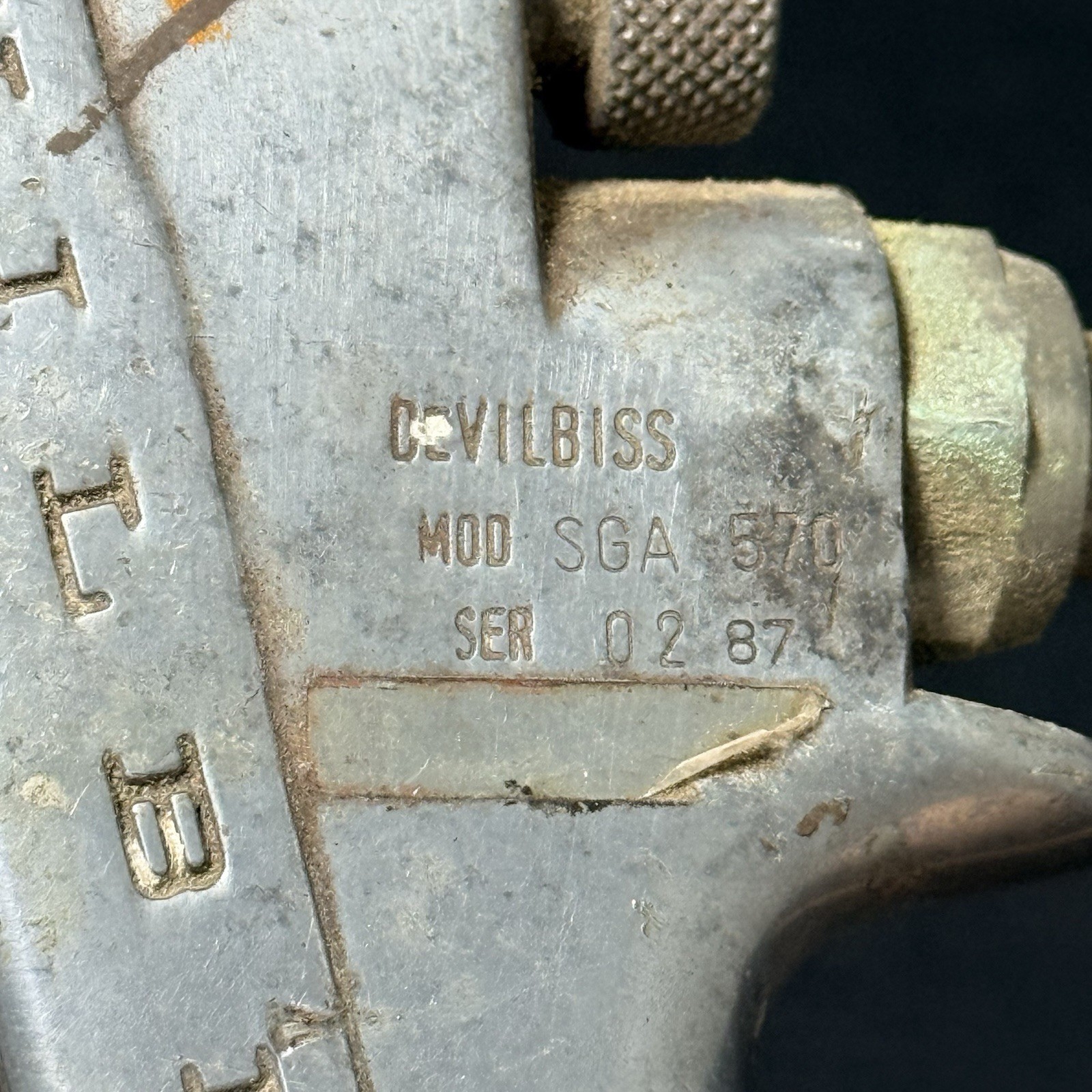 vintage DeVilbiss spray gun, potentially a model JGA-570