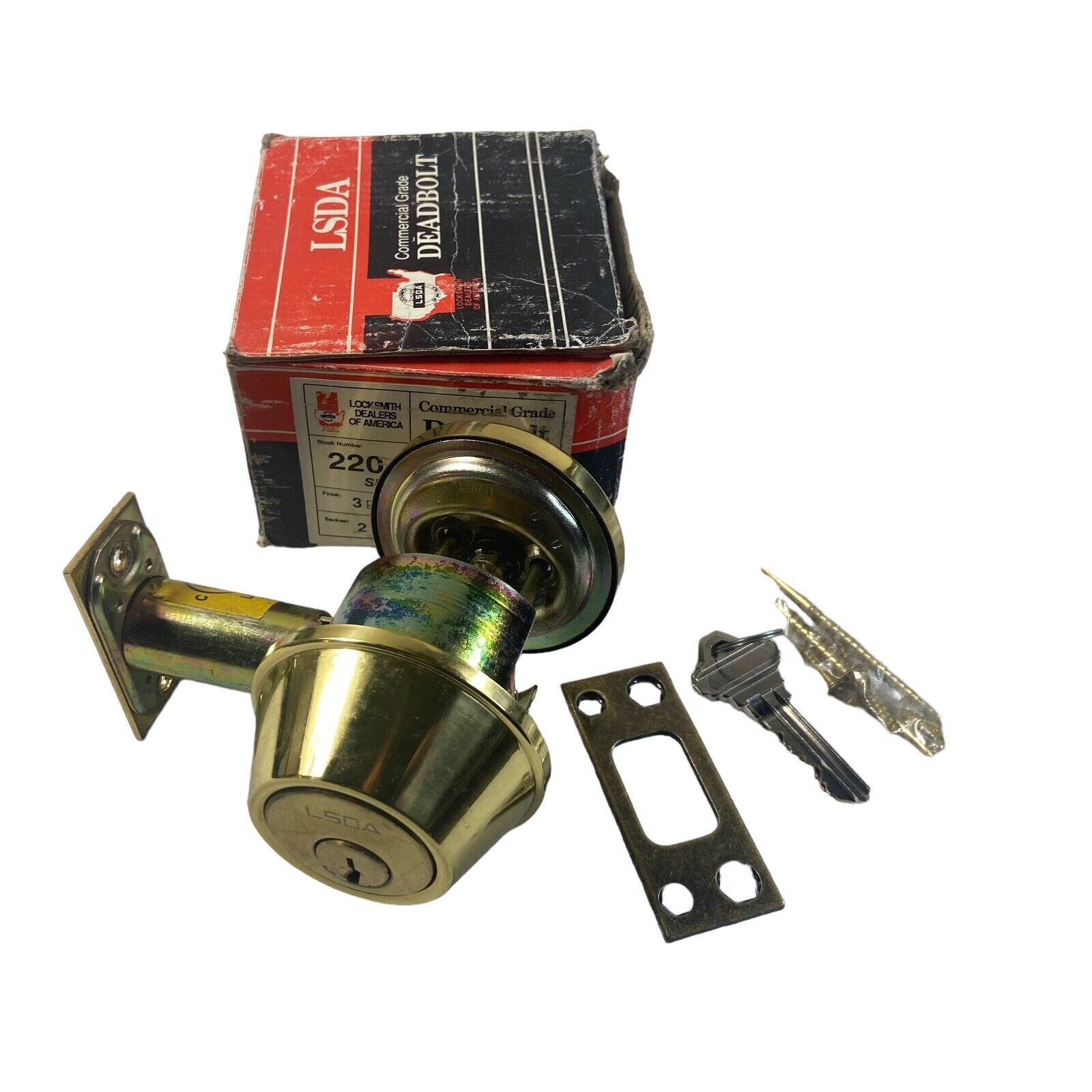 Commercial Grade Deadbolt Single Cylinder Polished Brass LSDA 220 2 3/4″