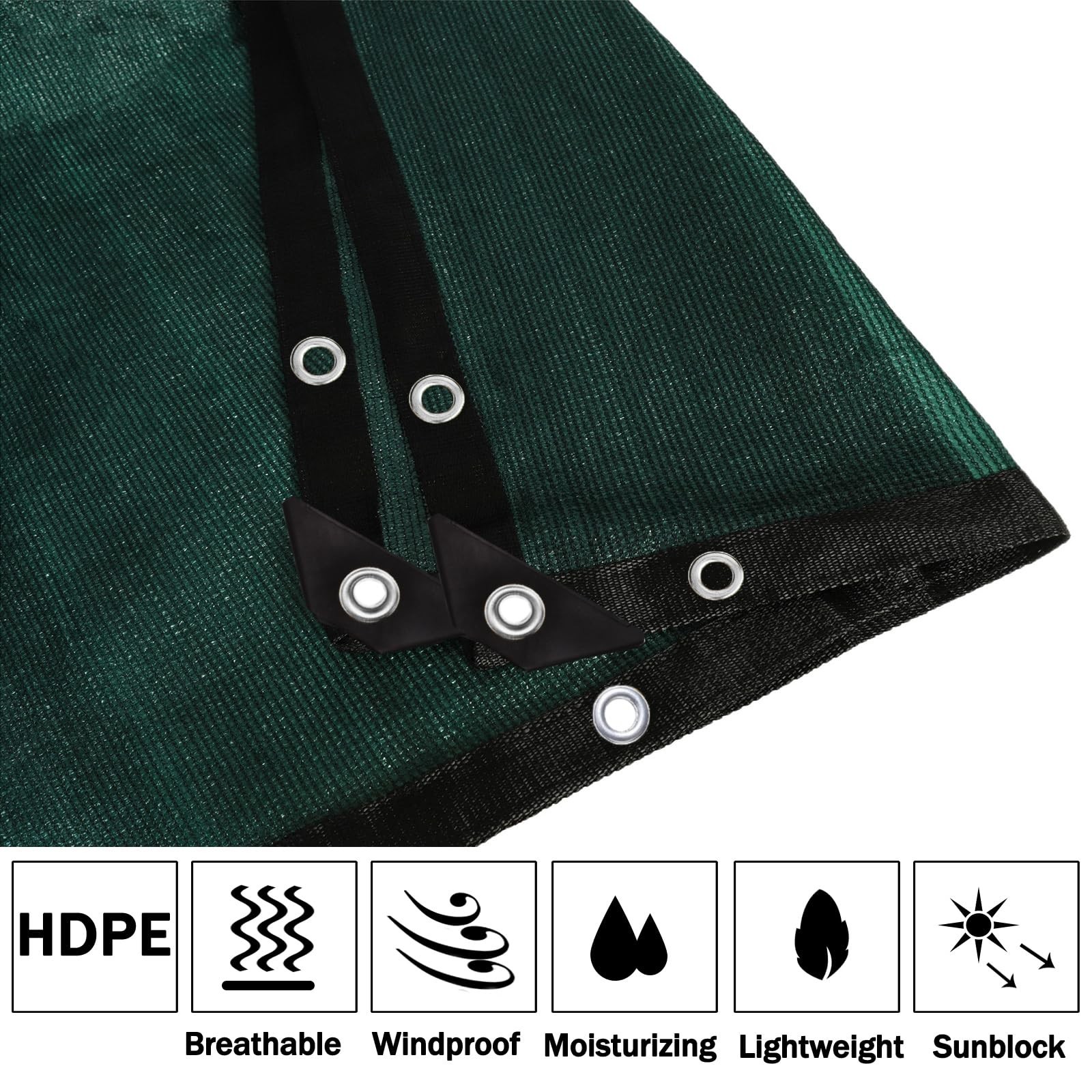 90% Green Colored Shade Cloth 6 ft X 8 ft, Heavy Duty Durable Mesh Tarp | Gar…