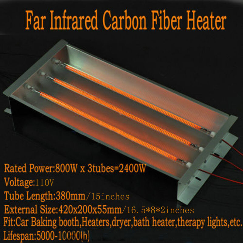New Far Infrared Carbon Fiber Heater Spray Paint Curing Heating Lamp 110V 2400W