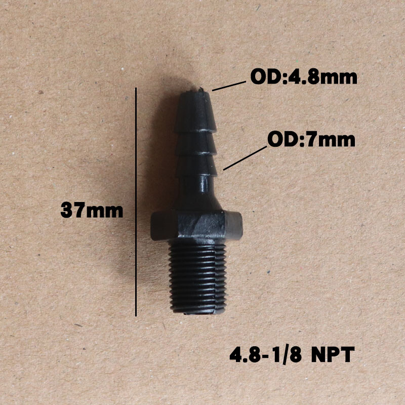 PE Plastic NPT 1/8″~3/4″ Pipe Male Straight × Barb Hose Connector for Air Water