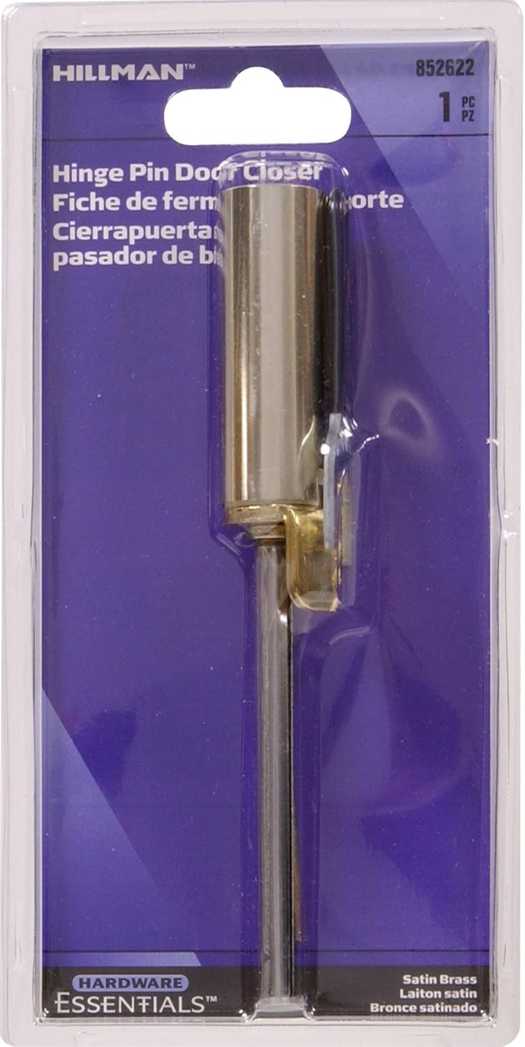 Automatic Satin Brass Hinge Pin Door Closer – 1 Count with Adjustable Tension