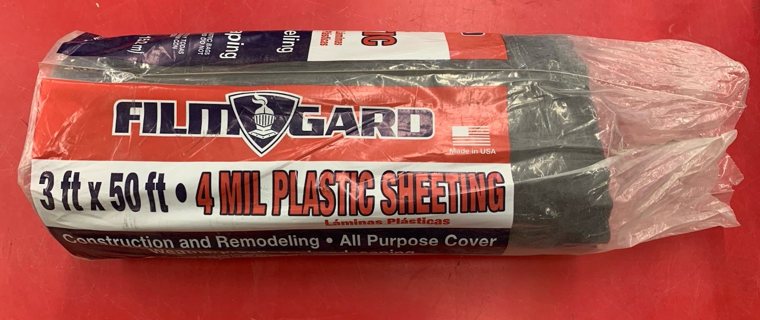 Black Plastic Sheeting Roll 4mil 3x50ft Poly Film
