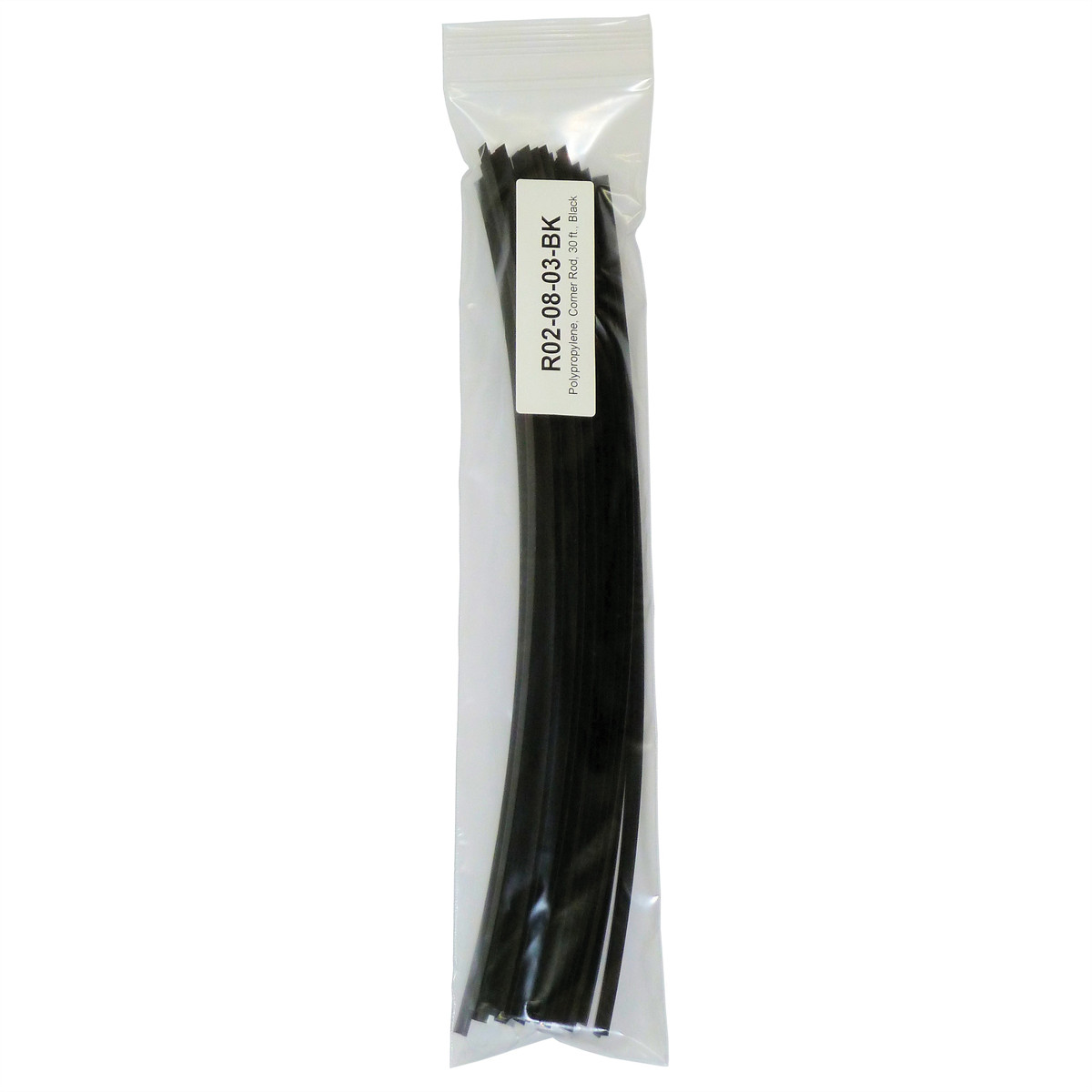 Polyvance Polypropylene Corner Rod, 1/4″ x 1/4″, 30 ft, Black URE.R02-08-03-BK