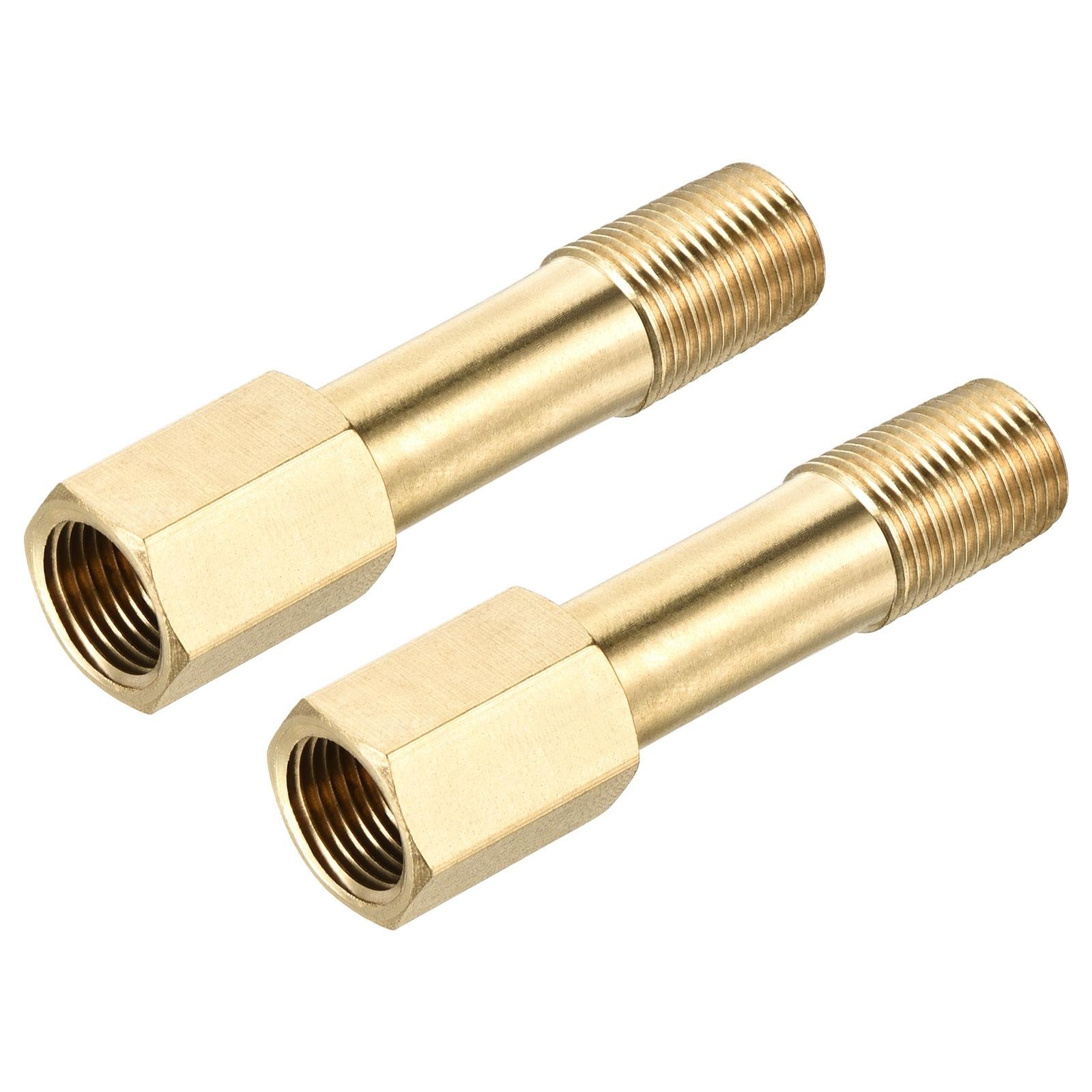 Brass Pipe Fitting G1/8 Adapter 50mm Extension Connector Hex Coupling 2 Pack