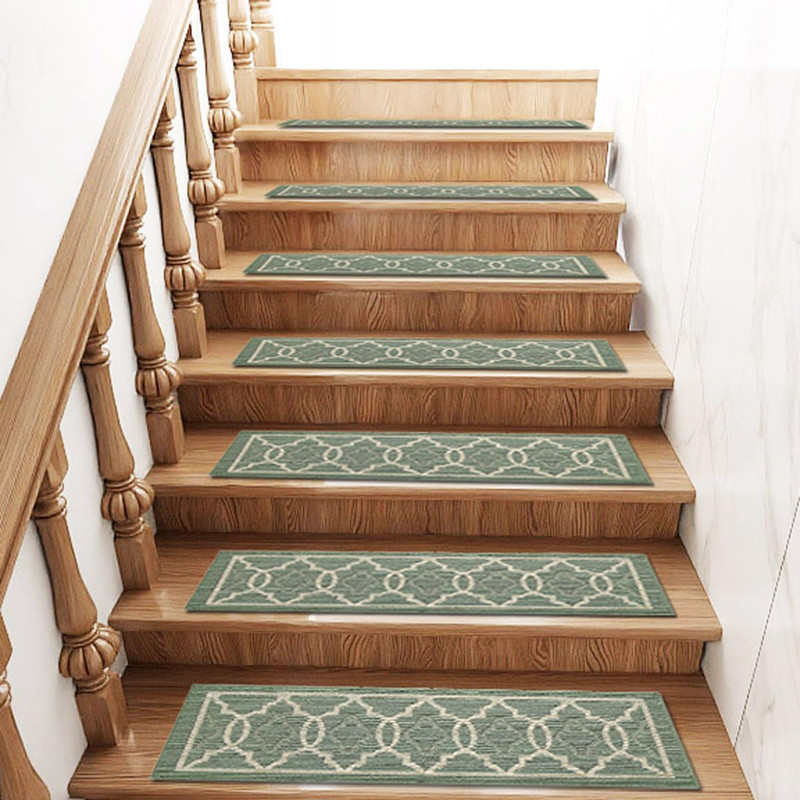 Thrilrug 8 X 30 15Pcs Soft Stairs Carpet Non Slip Machine Washable 8 X 30 Inch