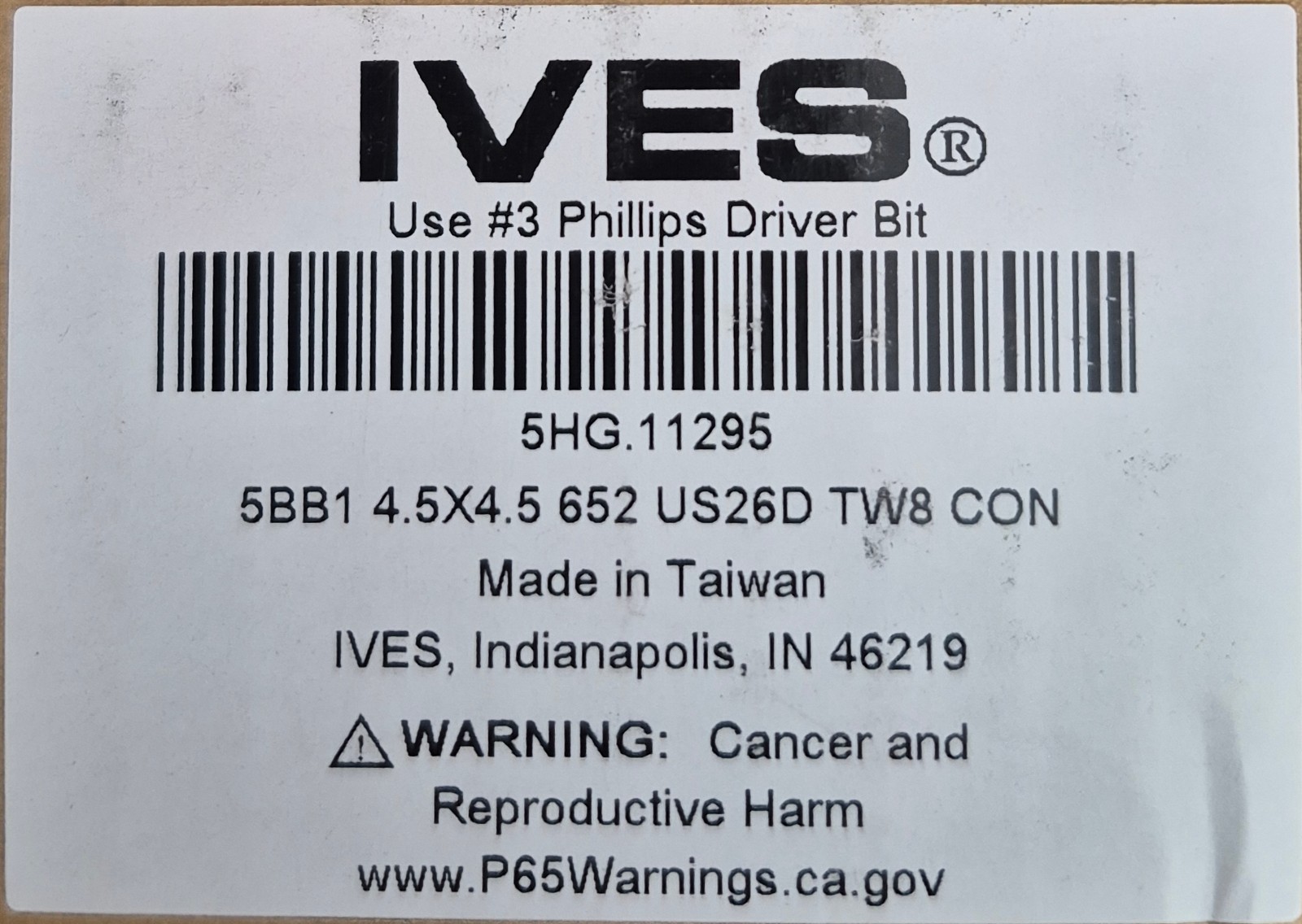 IVES 5BB1 4.5×4.5 652 US26D TW8 CON **OVERSTOCK DISCOUNTED**