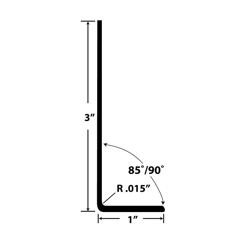 Outwater Plastics 1922-Bk Black 1″ x 3″ Styrene Angle Plastic Angle Moulding