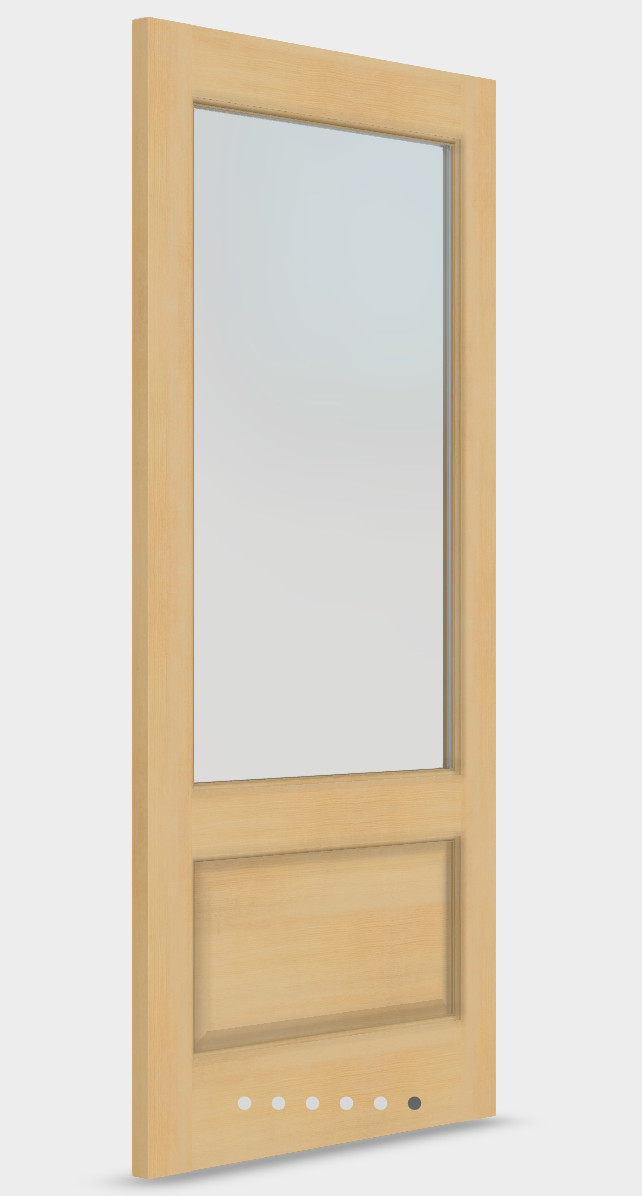 Exterior Hemlock Solid Wood Stain Grade French Doors 1 Lite Raised Bottom Panel