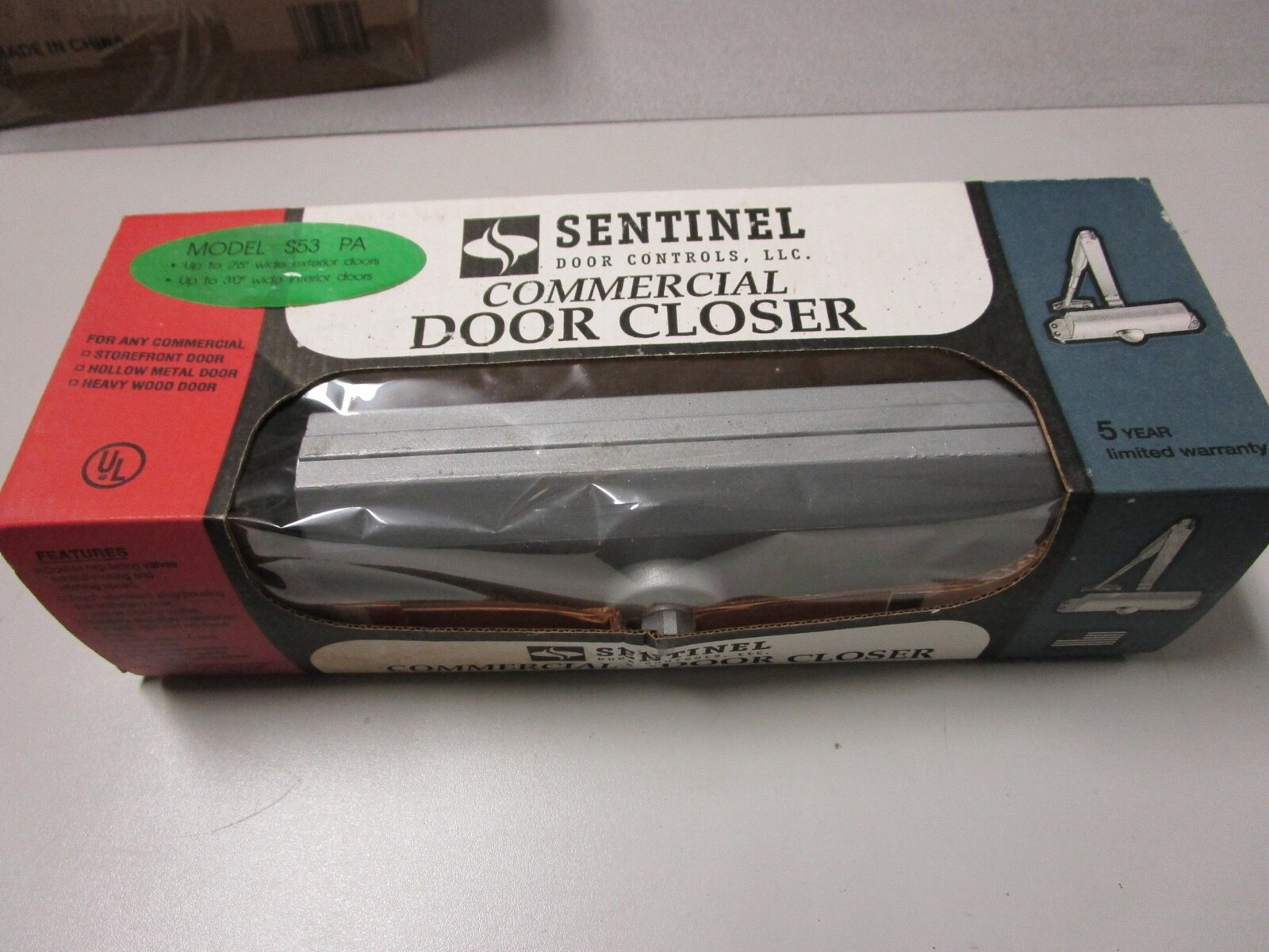 SENTINEL COMMERCIAL DOOR CLOSER – MODEL S53PA / #S53PASL/689 – NEW OLD STOCK