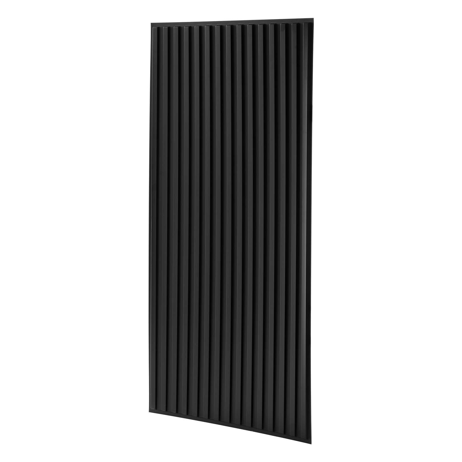 Uimoso 24 x 48 in PVC Ceiling Tiles 12-Pack 3D Black Linear Panels for Interiors