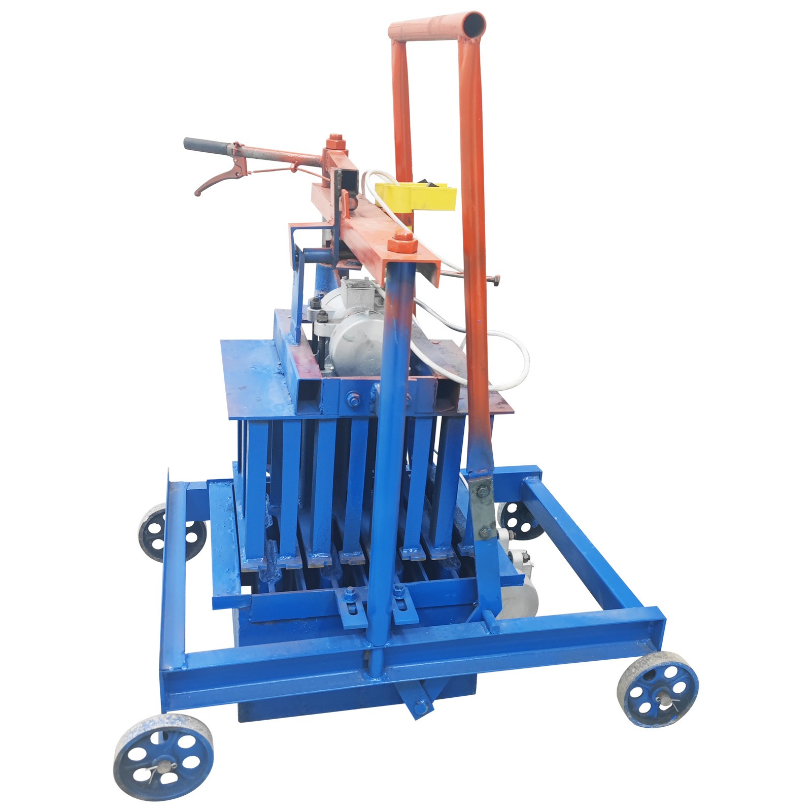H4-hole mold Hand-propelled Hollow Soil Block Brick Molding Machine 220V 550W