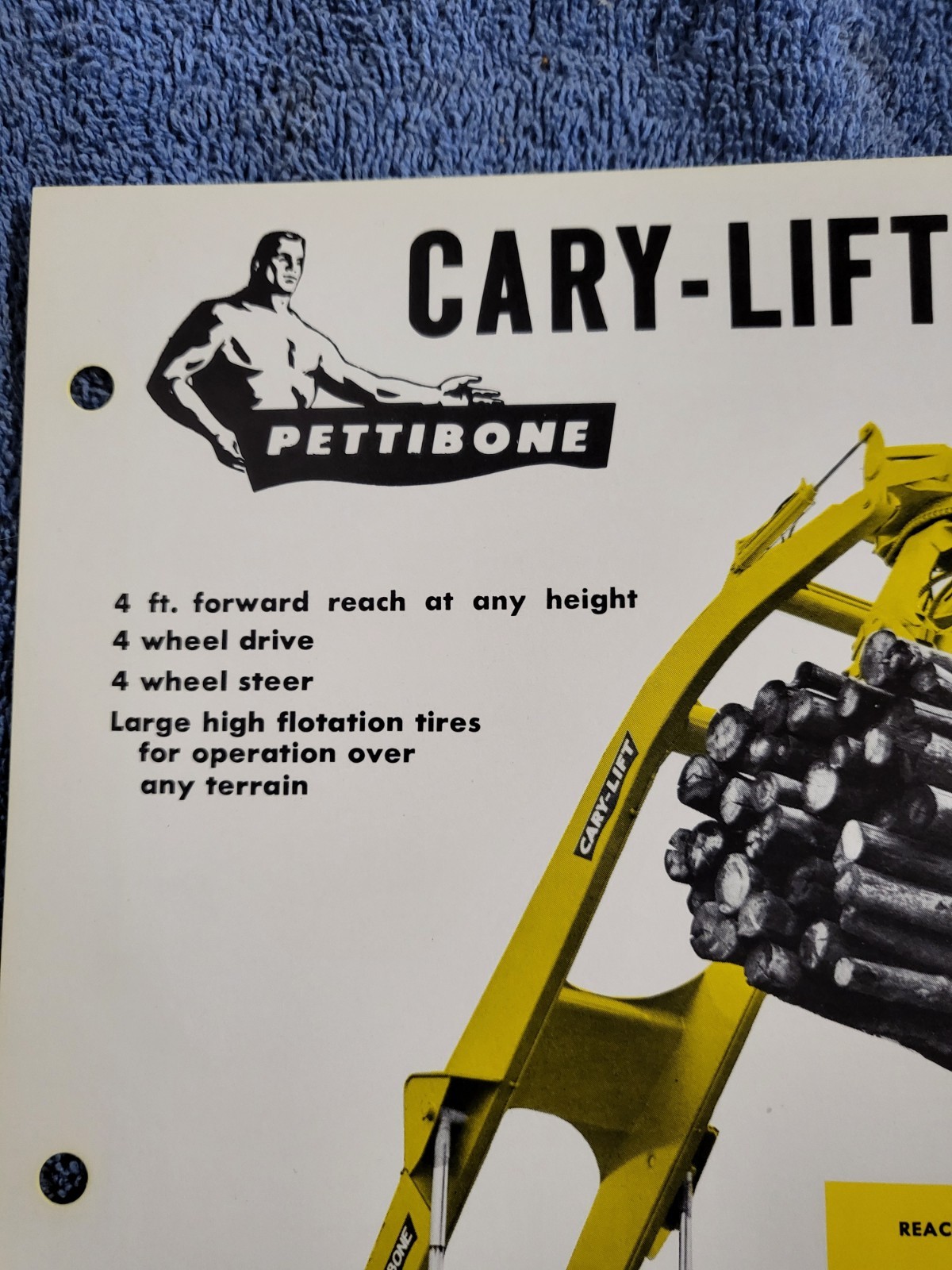 VINTAGE 1960s PETTIBONE SUPER 15 CARY-LIFT # 154-C BROCHURE 453 GMC Chrysler 32