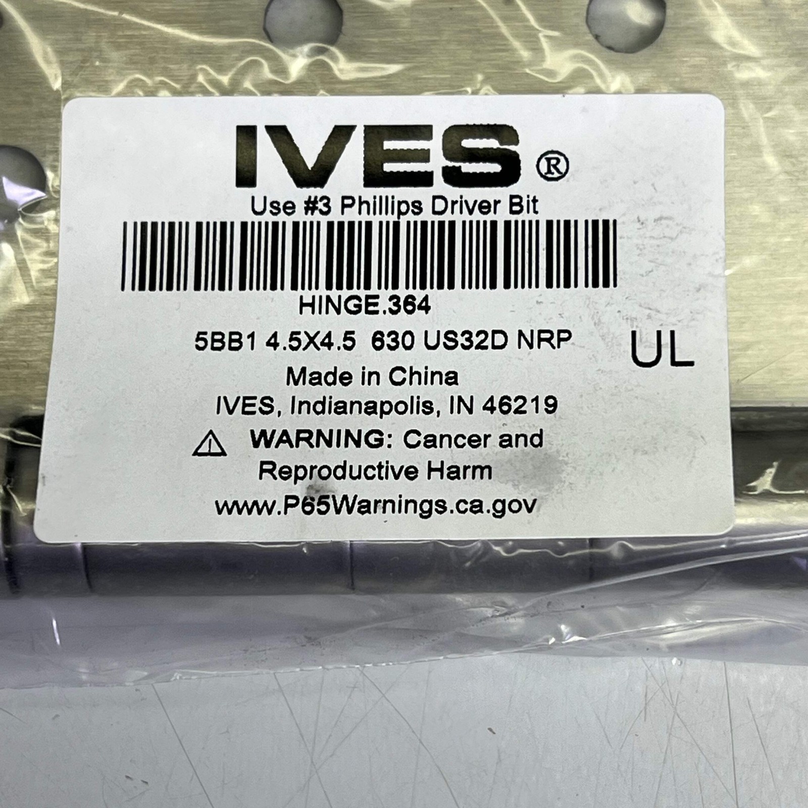 IVES (3 PIECE SET) 5 Knuckle Ball Bearing Hinge 4.5″x4.5″ 662 Satin Chrome 5BB1