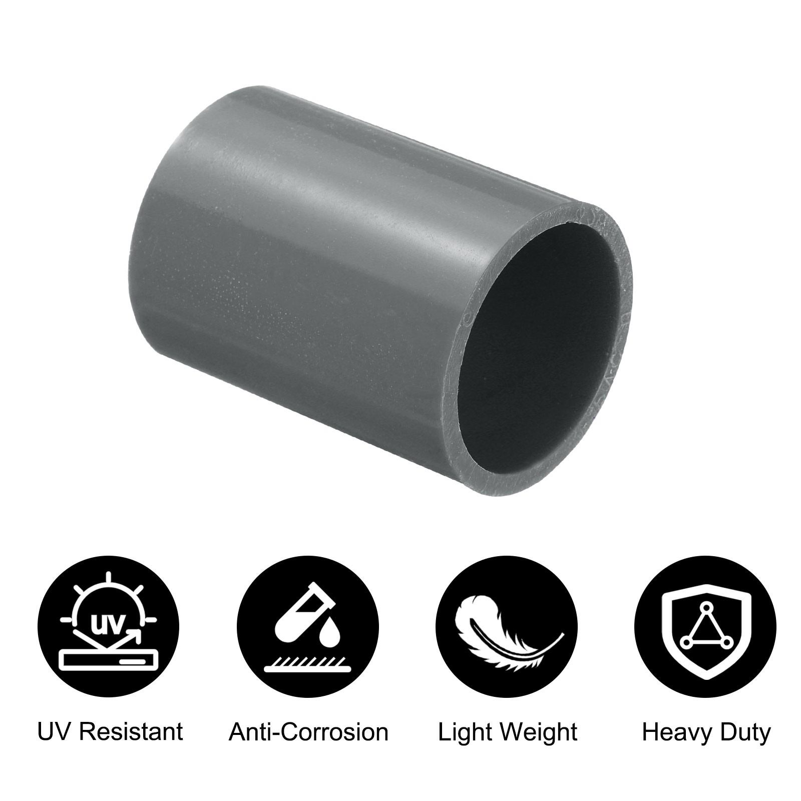20Pcs PVC Pipe Fitting 3/4 Inch Coupling Adapter (Socket x Socket) Grey
