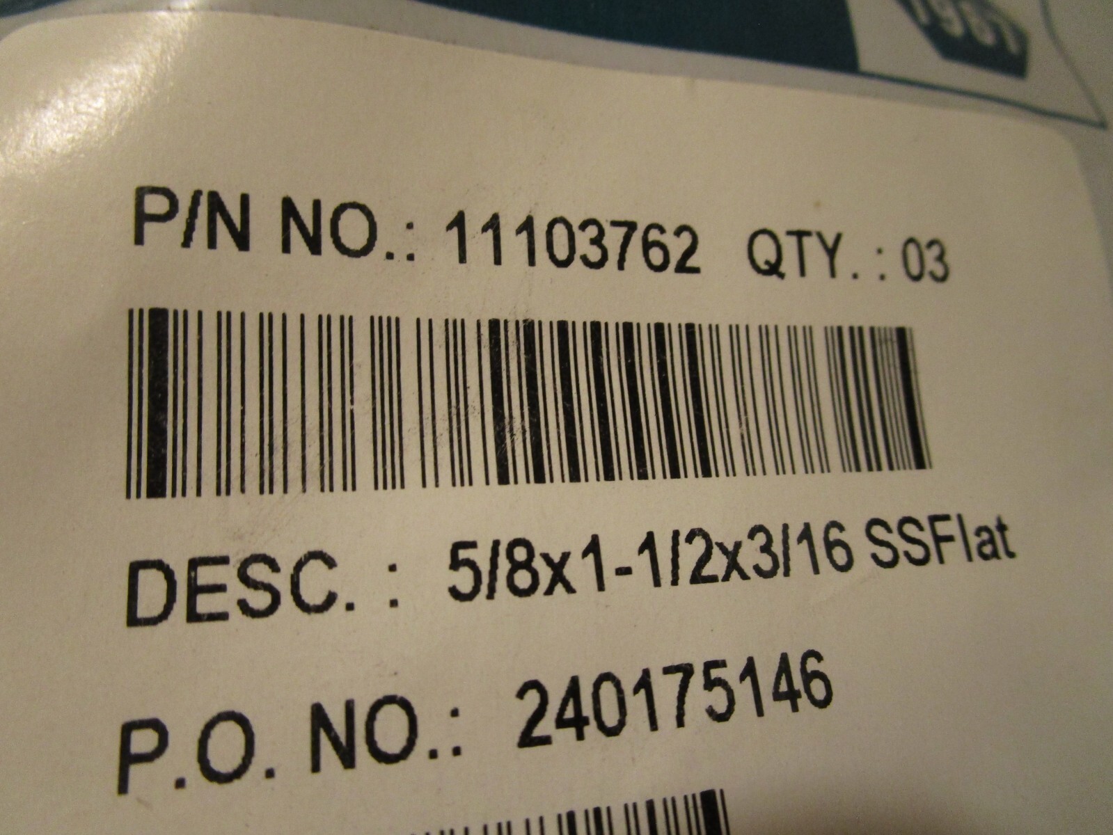 5/8″ 18-8 Stainless Steel Small OD Extra Thick Flat Washer QTY 5