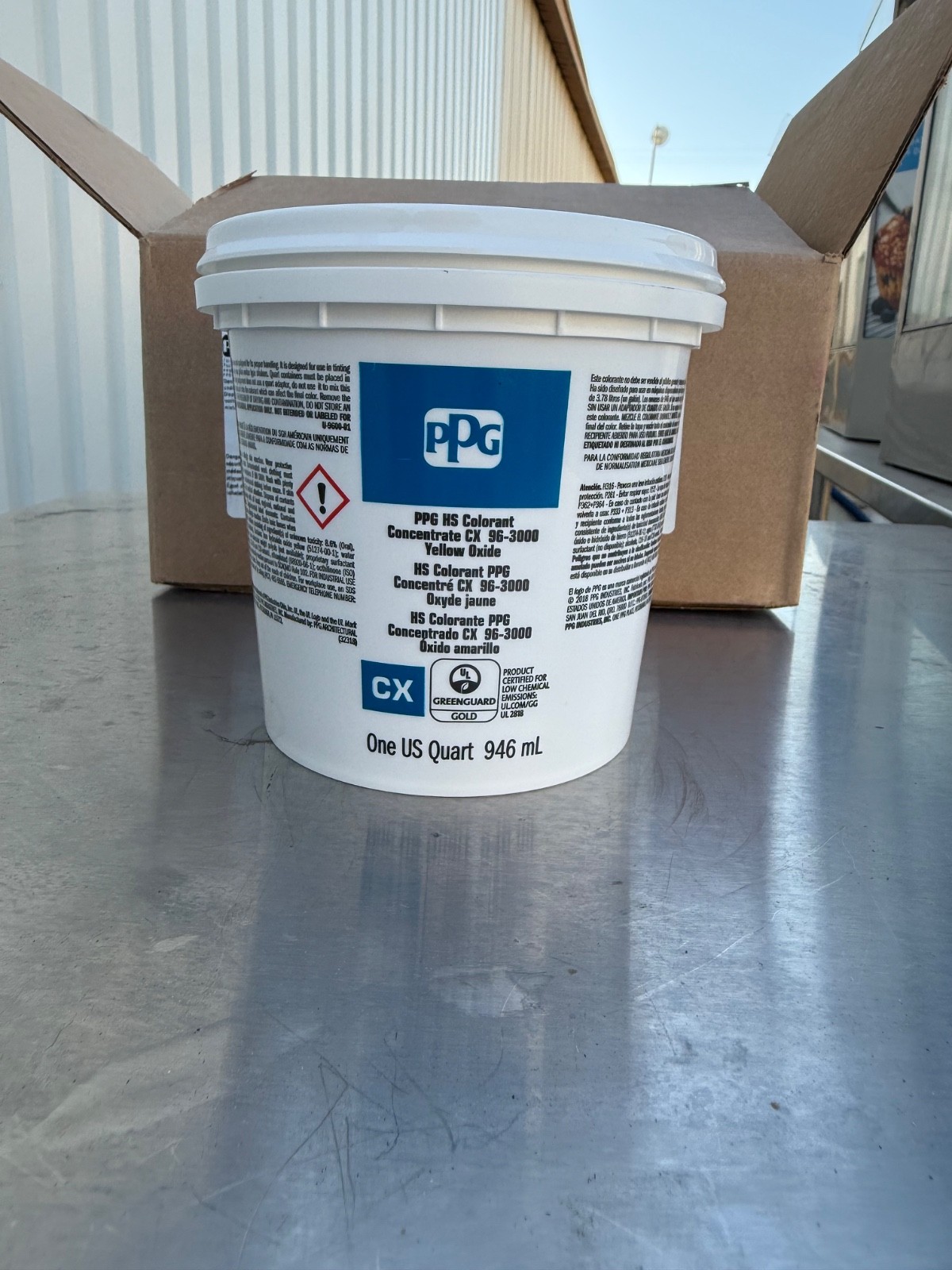 Lot of 4 One Quart PPG 96-3000 HS Colorant Concentrate CX Yellow Oxide