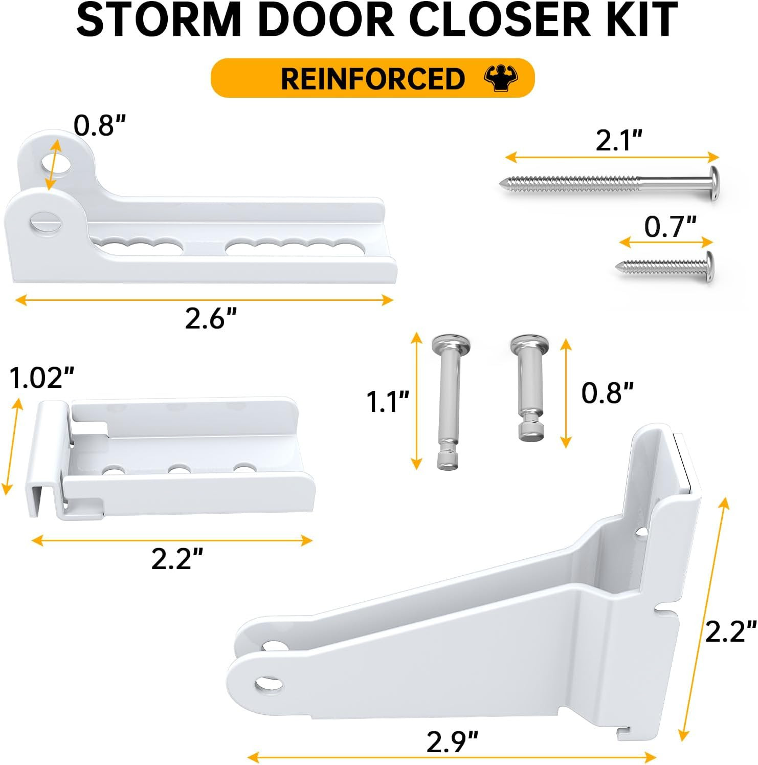 Reinforced Storm Door Closer Bracket Kit Compatible with Andersen, Emco, Larson,
