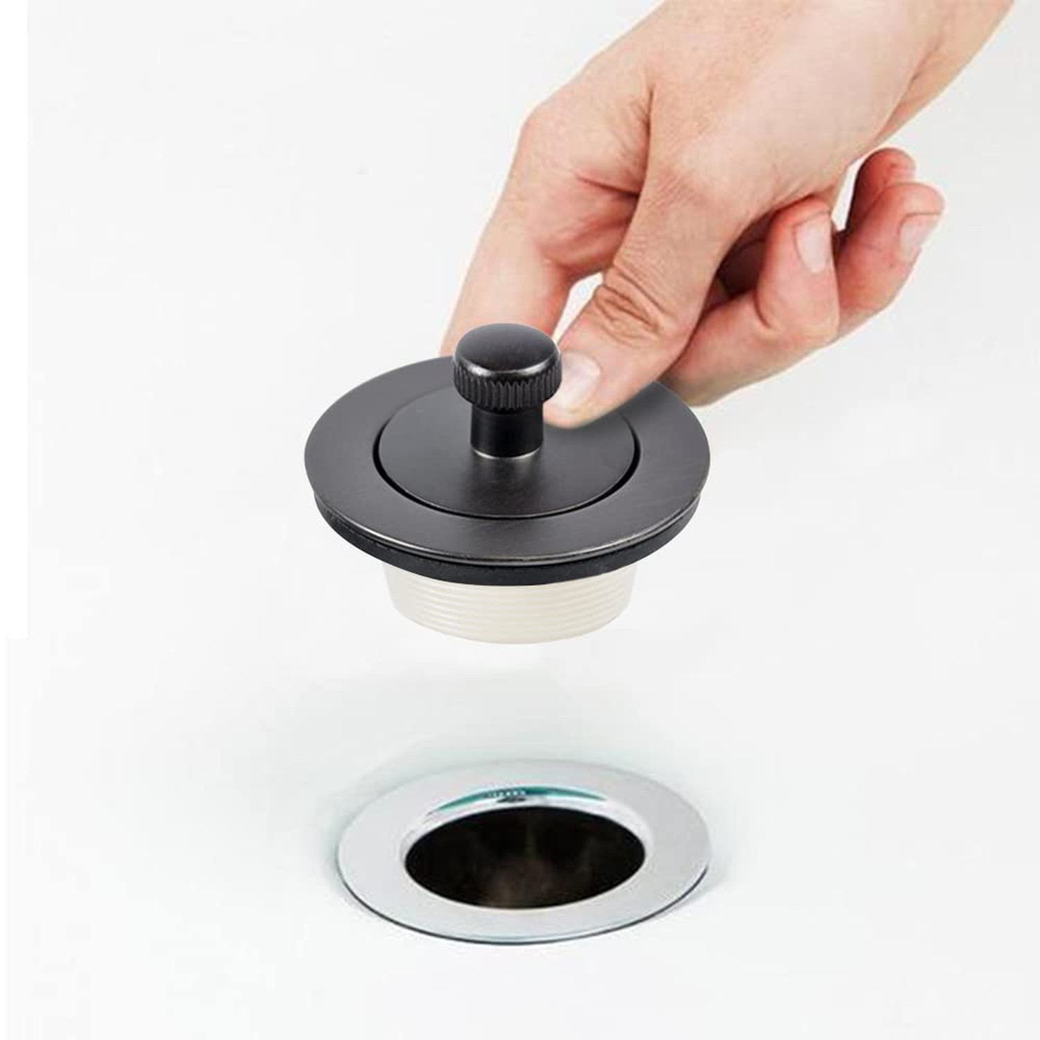 Lift and Turn Tub Drain Twist Trim Kit with Single-Hole Overflow Faceplate an…