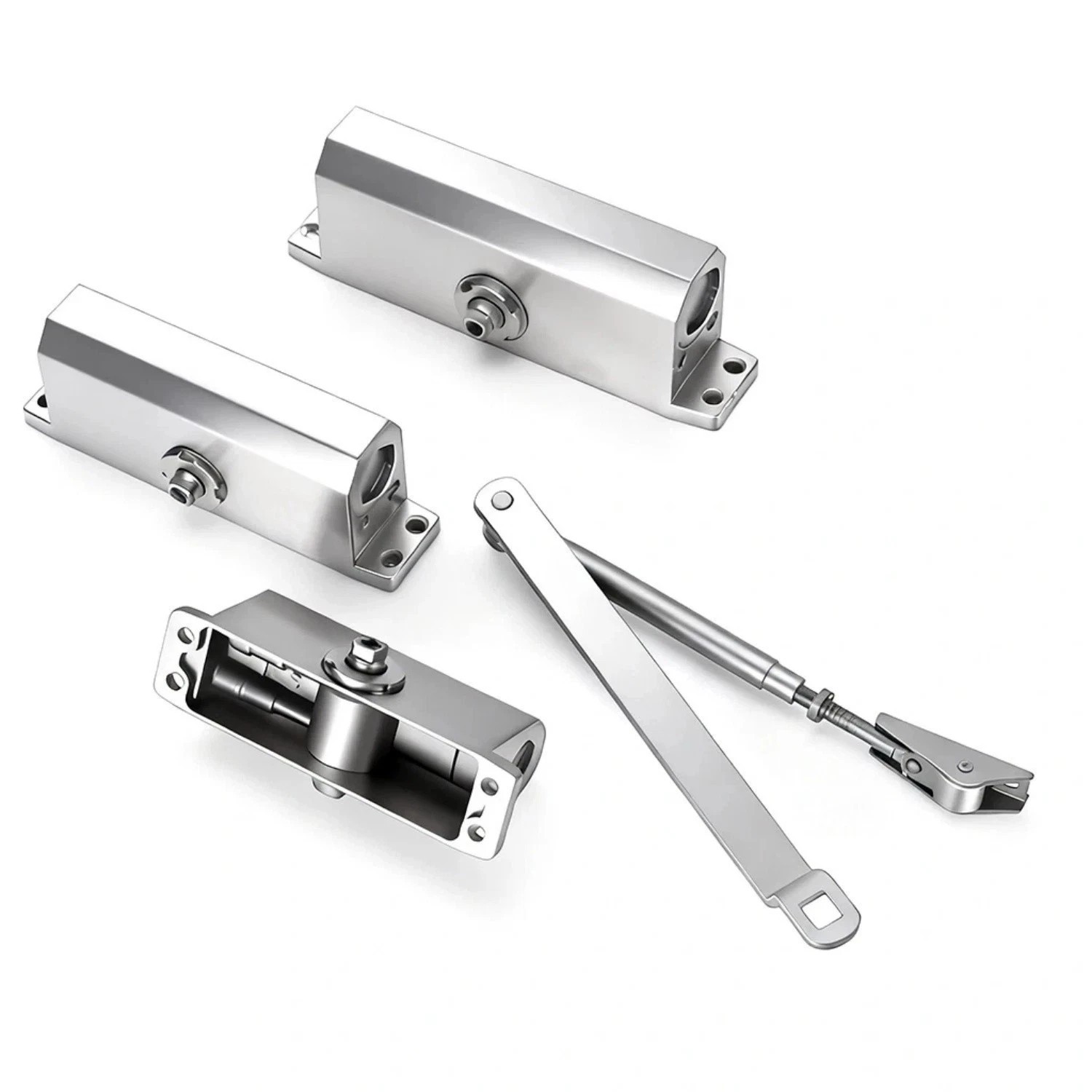 65-85 Kg Size4 Commercial Door Closer Silver Aluminium Alloy Heavy Duty