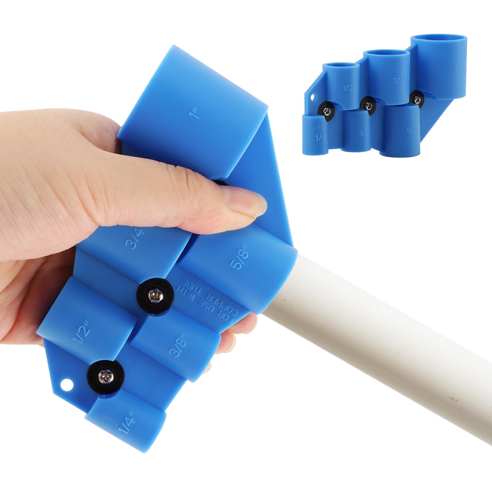 1/4” to 1” Deburring Pipe and Depth Gauge Tool, Chamfering Removal Blue