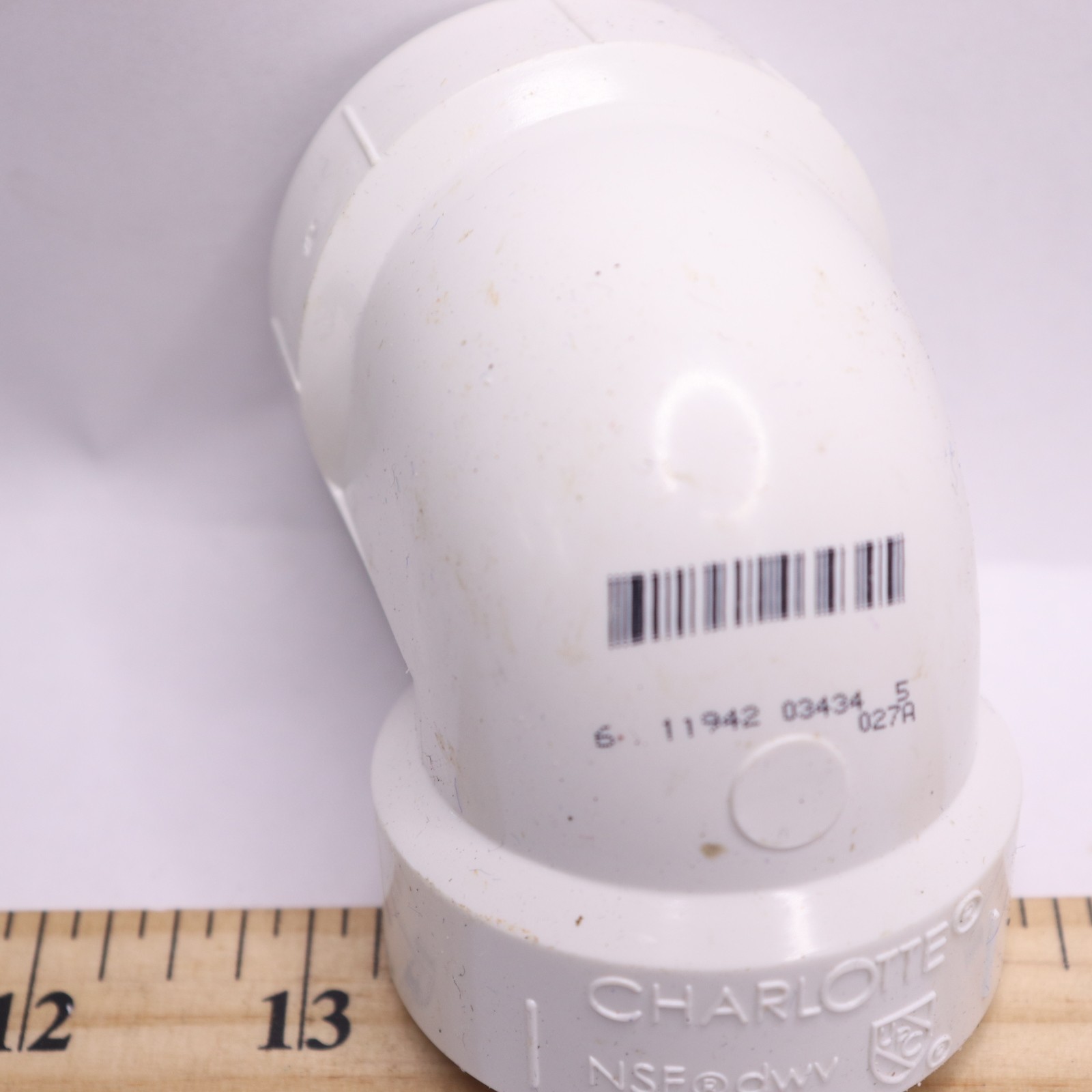 Vent 90Â° Elbow Pipe Fitting White Schedule 40 1-1/2″