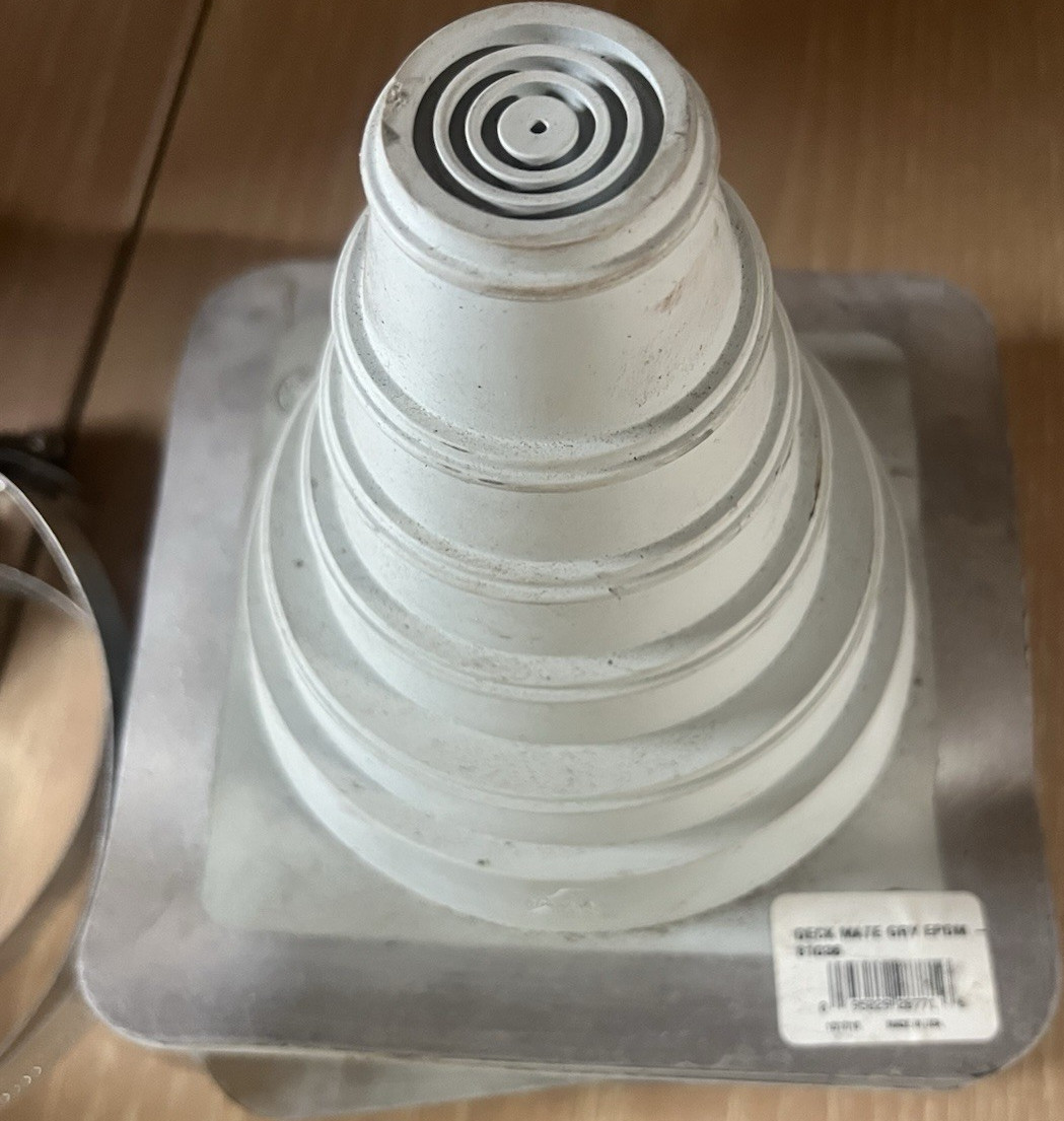 Gray EPDM Conical Pipe Flashing Weather Resistant Matte Roof Boot