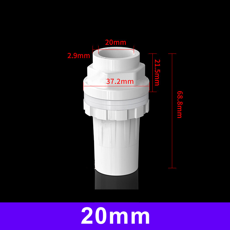 PVC Fish Tank Water Pipe Connector Aquarium Inlet Outlet Fitting Joint 20mm~50mm