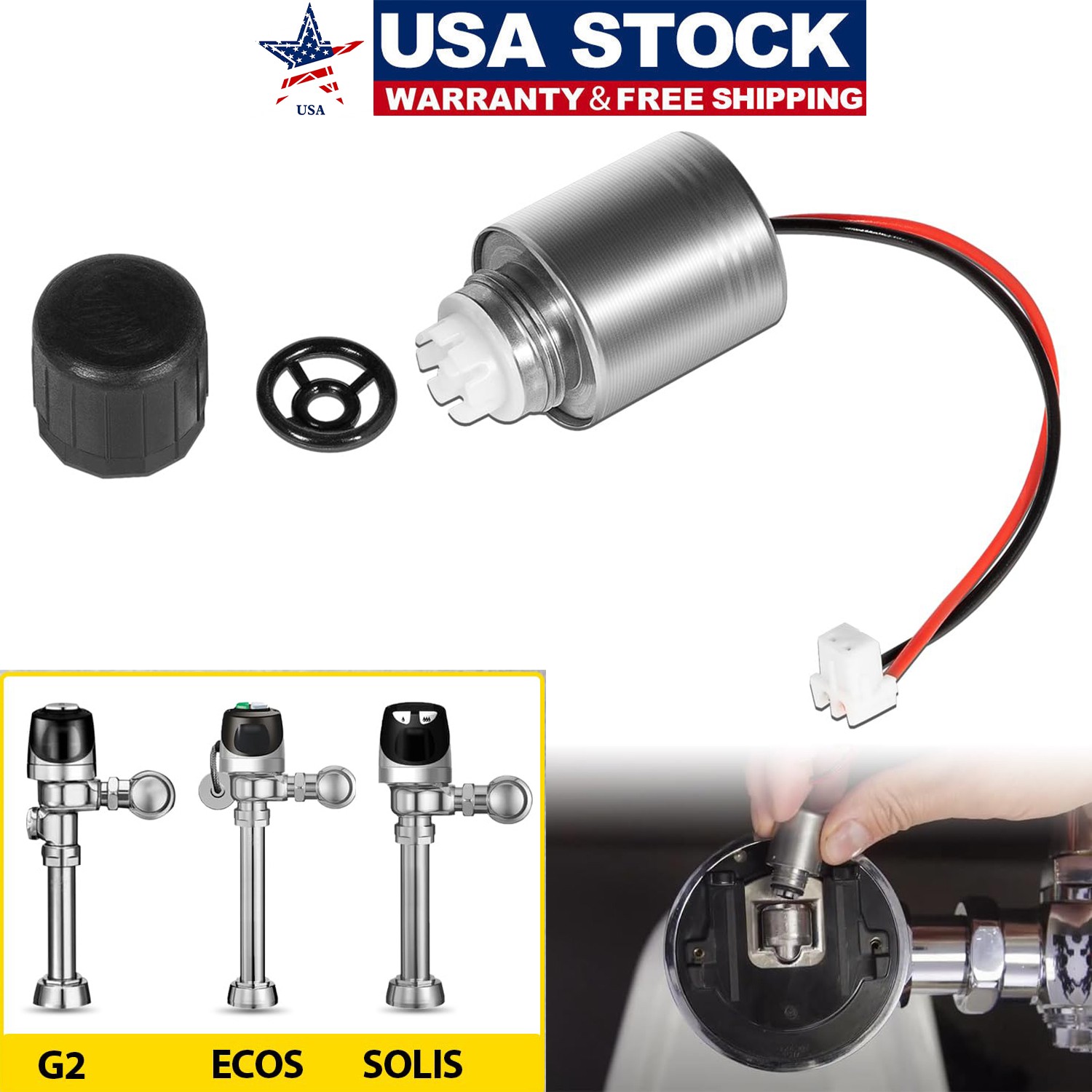 For Sloan G2 ECOS SOLIS Flushometers EBV-136-A G2 Flush Valve Solenoid 3325453